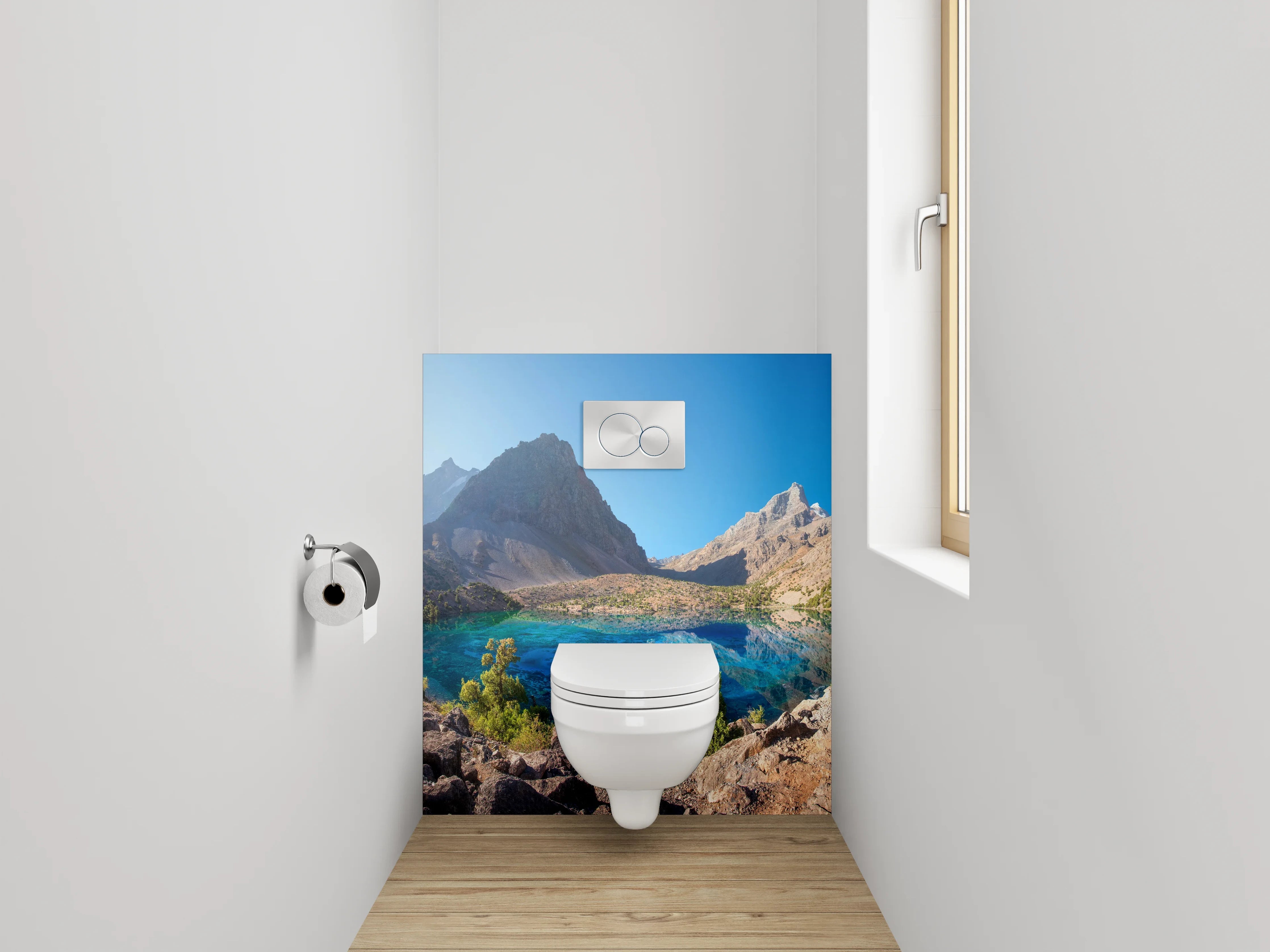 WC-Rückwand - Kristallklarer Bergsee Panorama