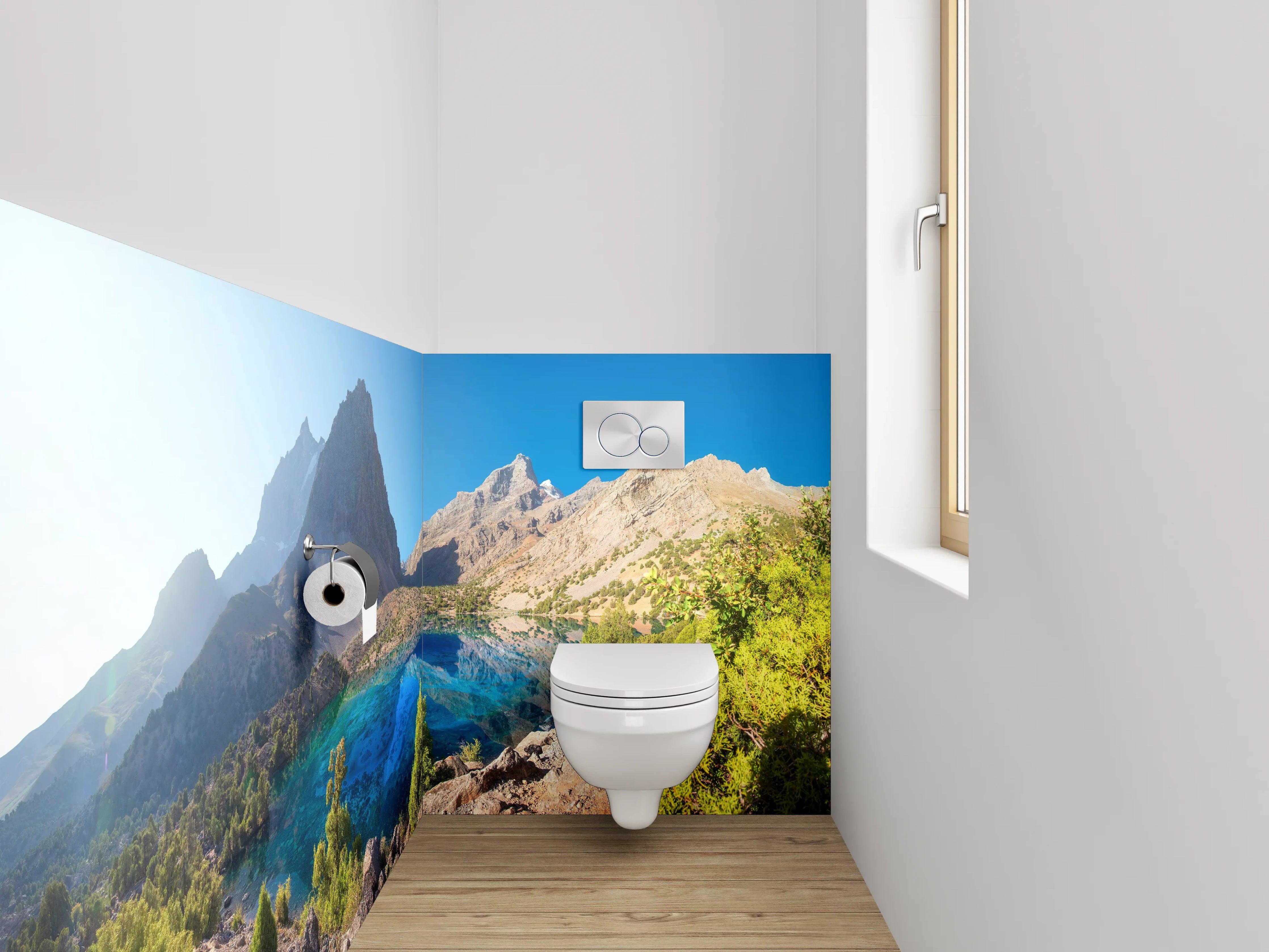 WC-Rückwand - Kristallklarer Bergsee Panorama