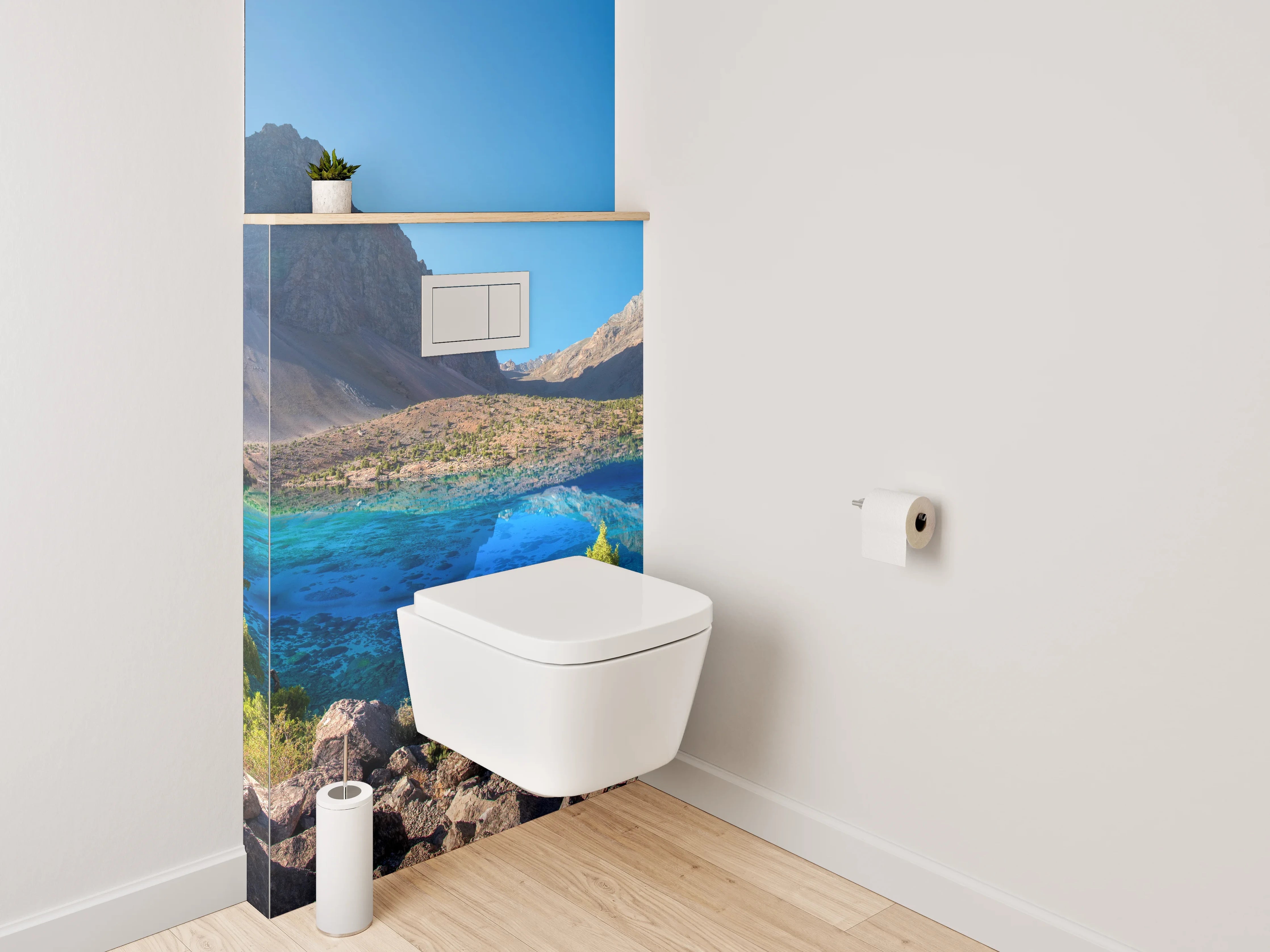 WC-Rückwand - Kristallklarer Bergsee Panorama