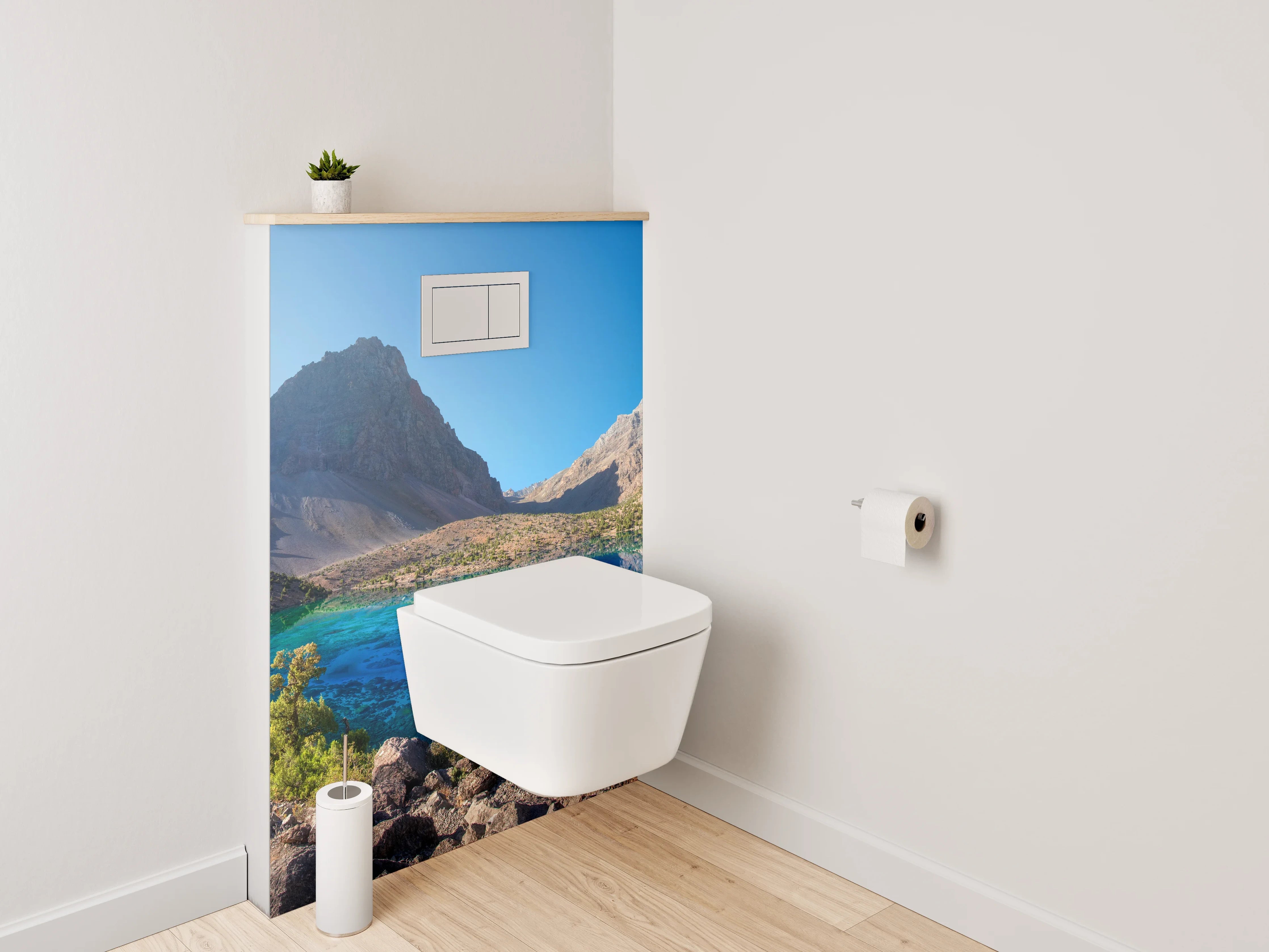 WC-Rückwand - Kristallklarer Bergsee Panorama