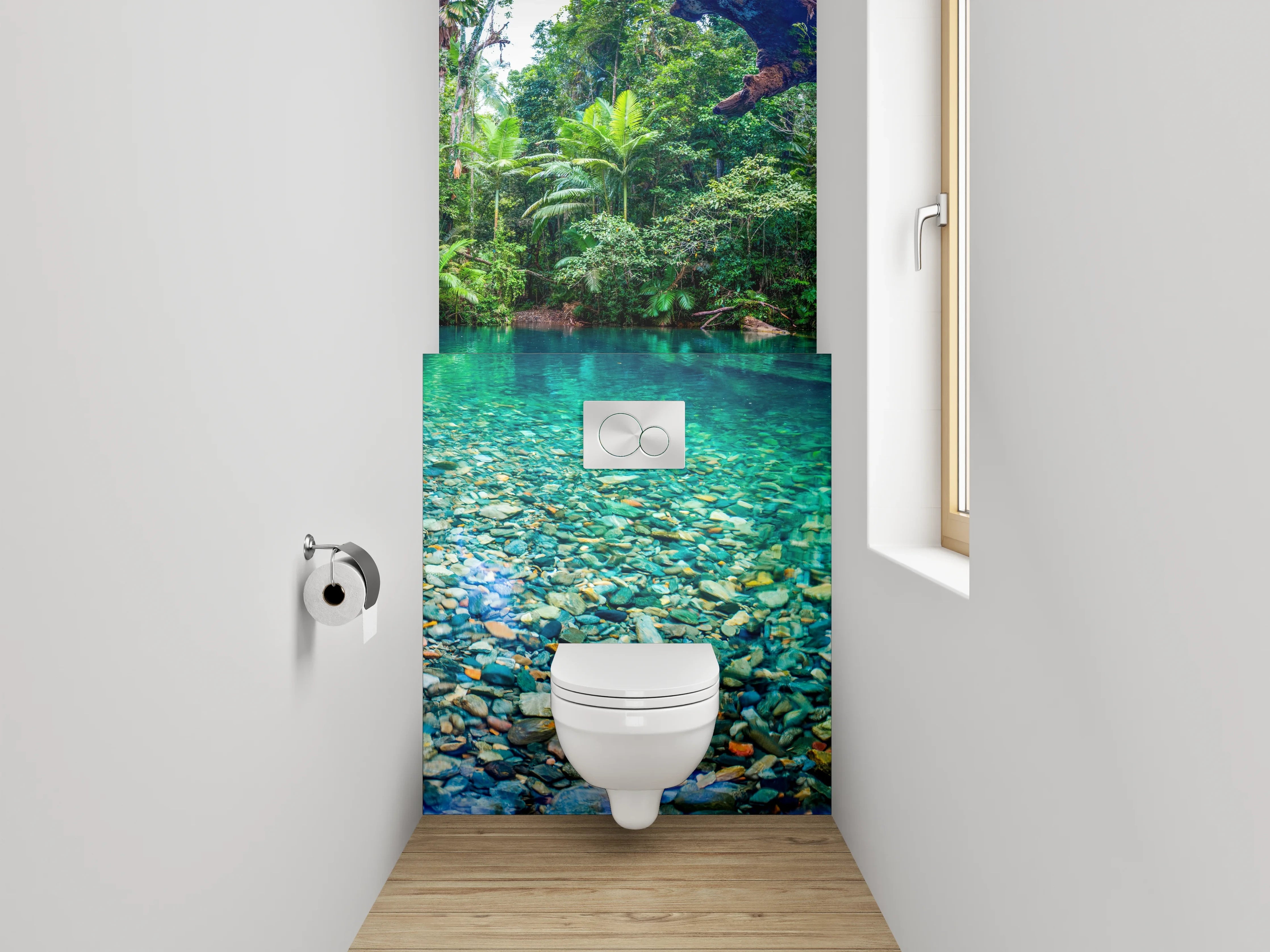 WC-Rückwand - Kristallklarer Dschungelsee Panorama