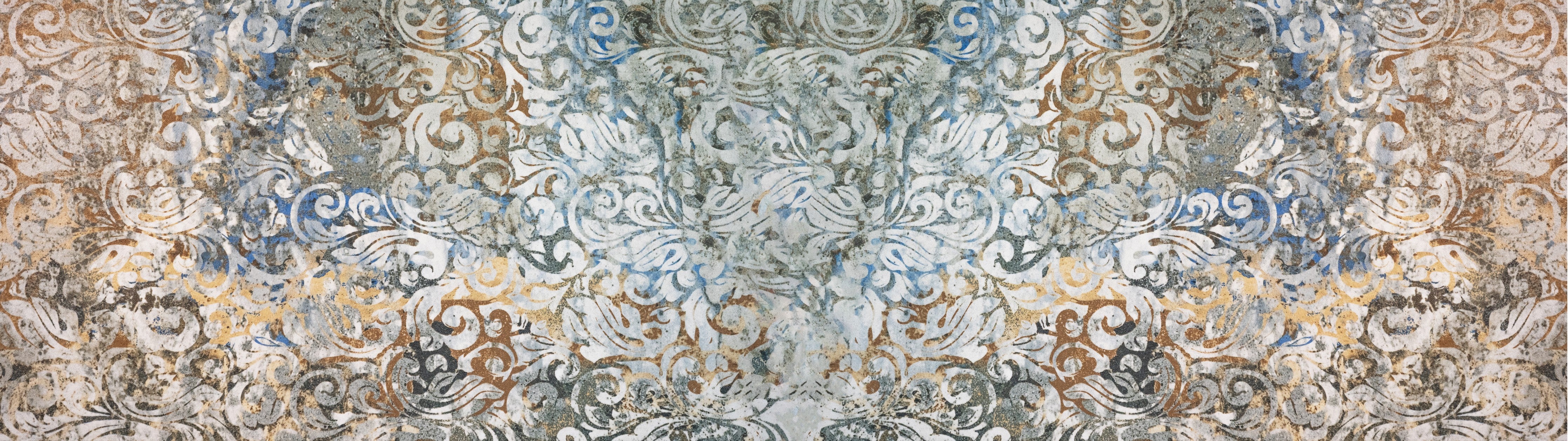 WC-Rückwand-Künstlerische Ornamente in Vintage-Optik