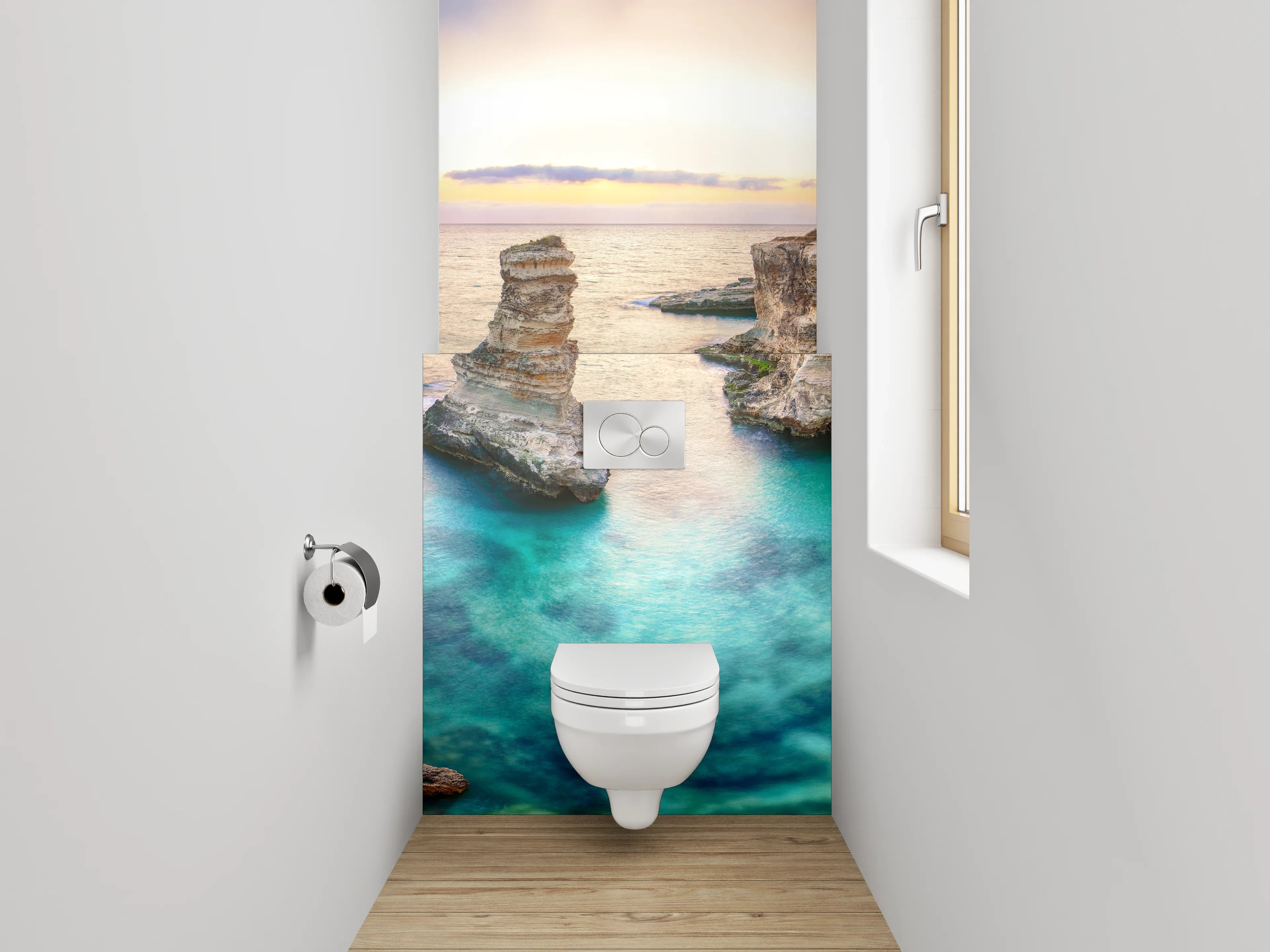 WC-Rückwand - Küste Apulien Sonnenuntergang Kulisse