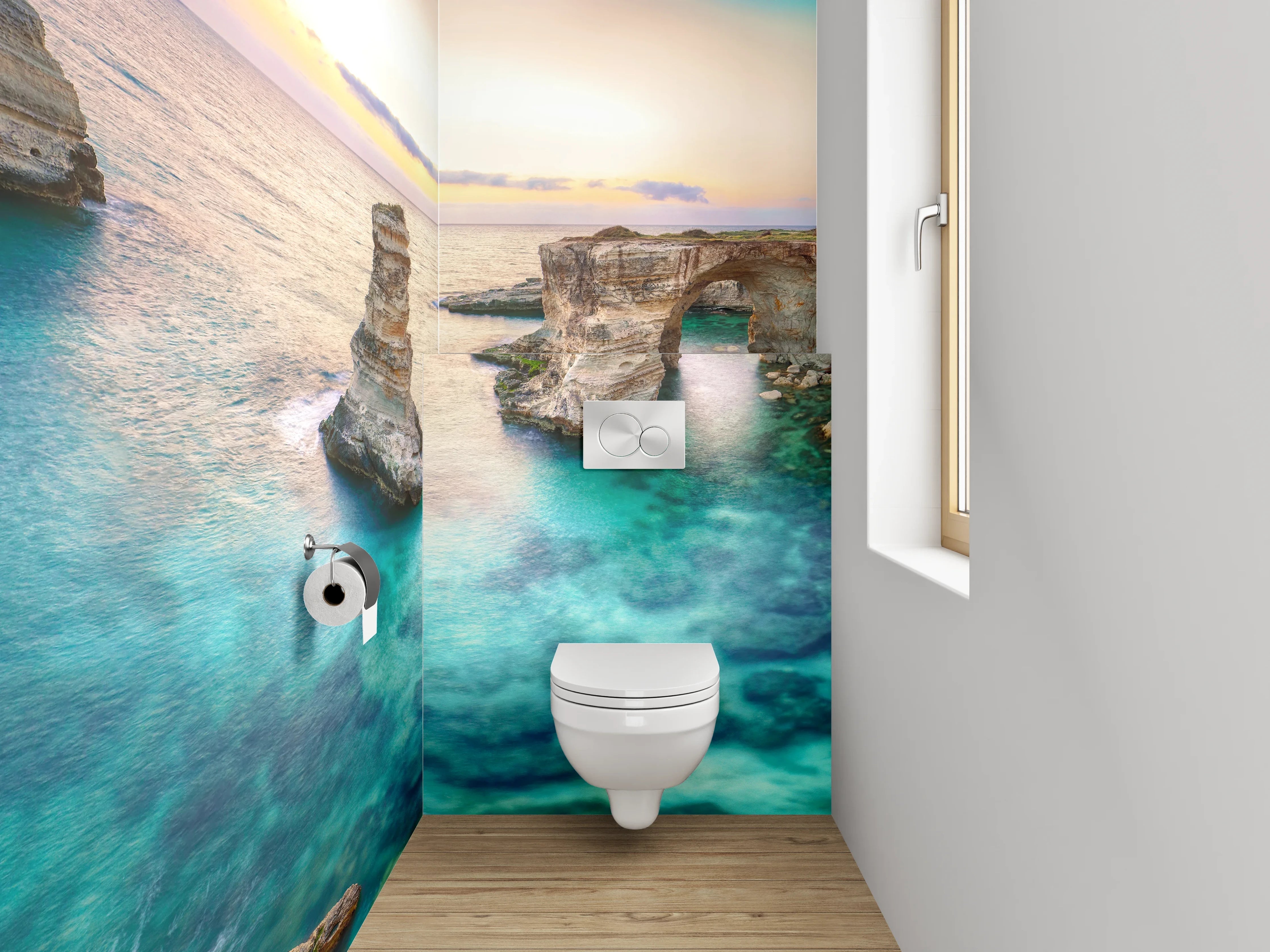 WC-Rückwand - Küste Apulien Sonnenuntergang Kulisse
