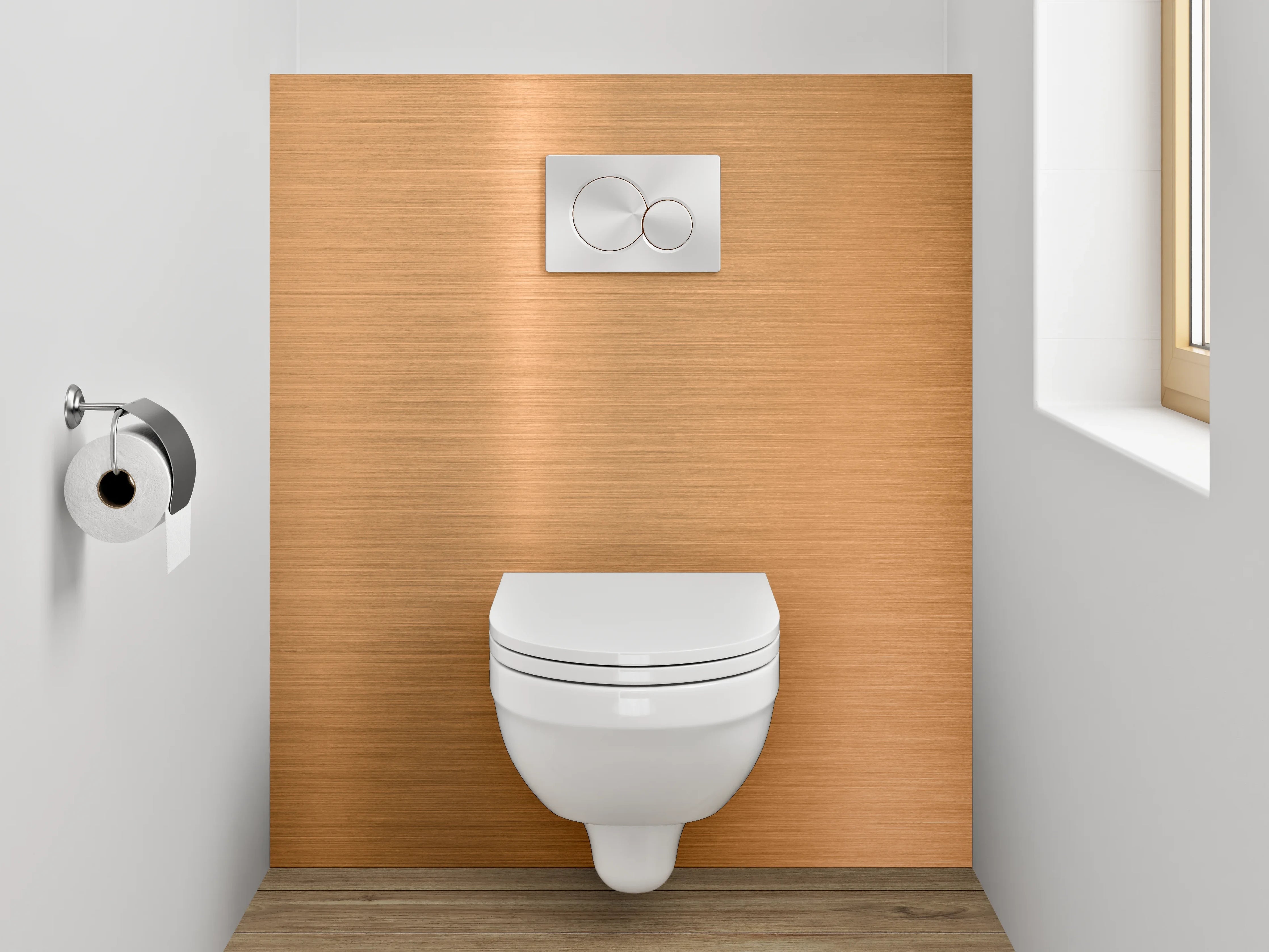 WC-Rückwand - Kupfer gebürstet Metalloptik