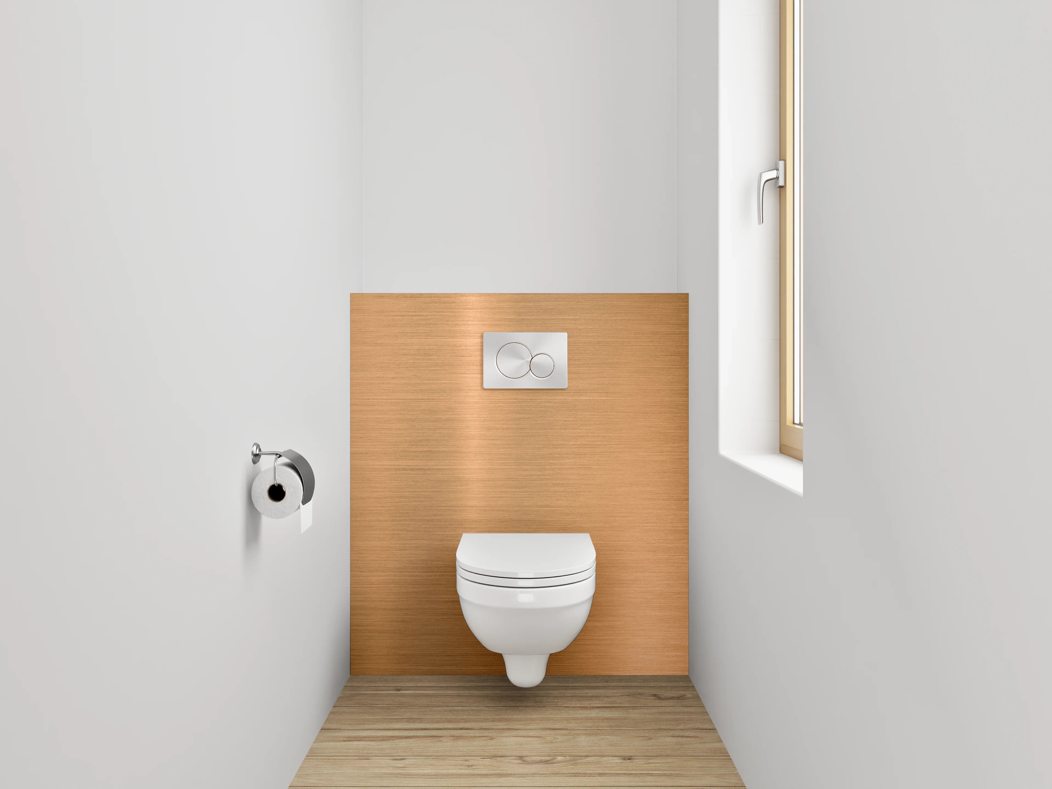 WC-Rückwand - Kupfer gebürstet Metalloptik