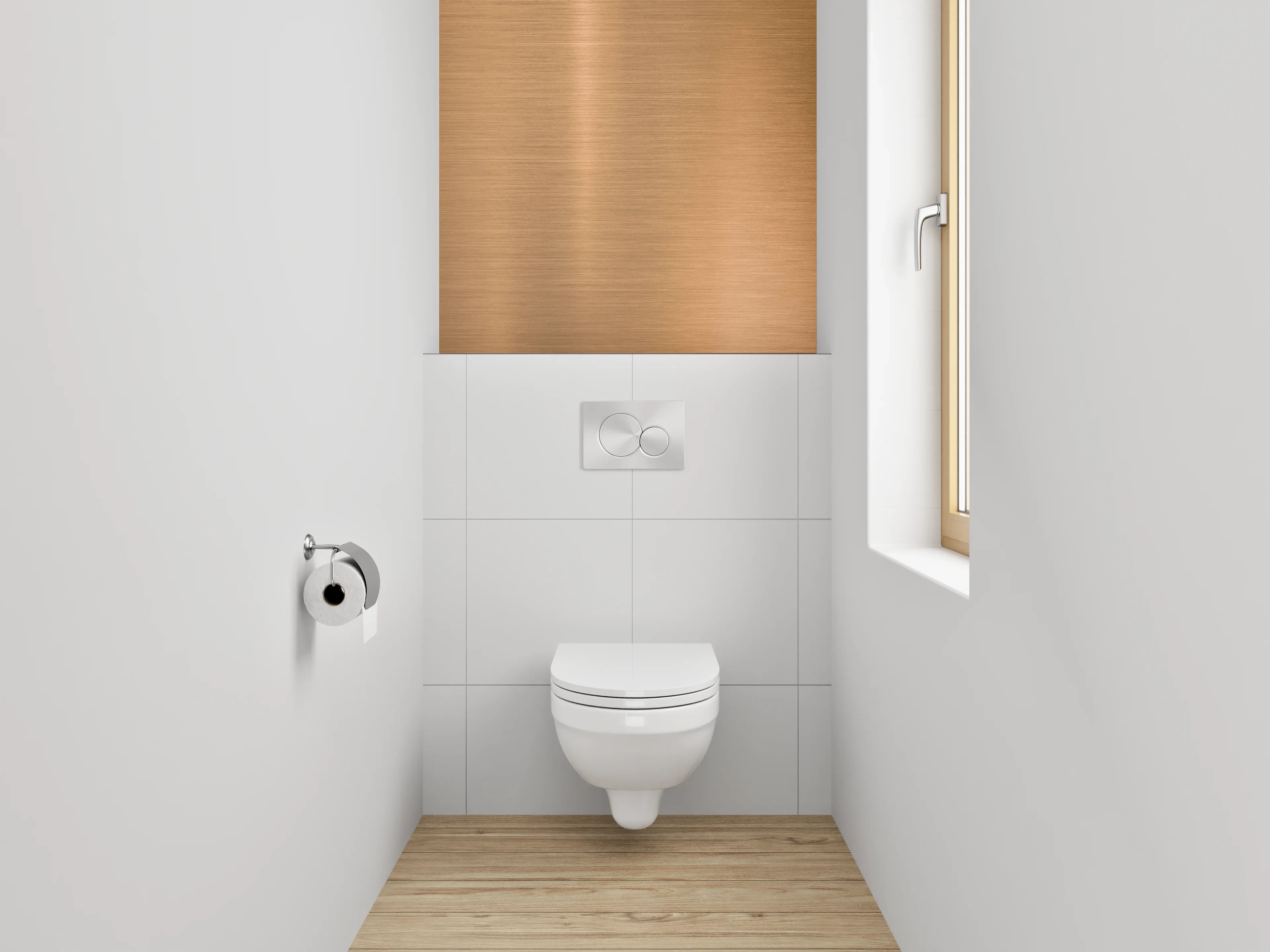 WC-Rückwand - Kupfer gebürstet Metalloptik