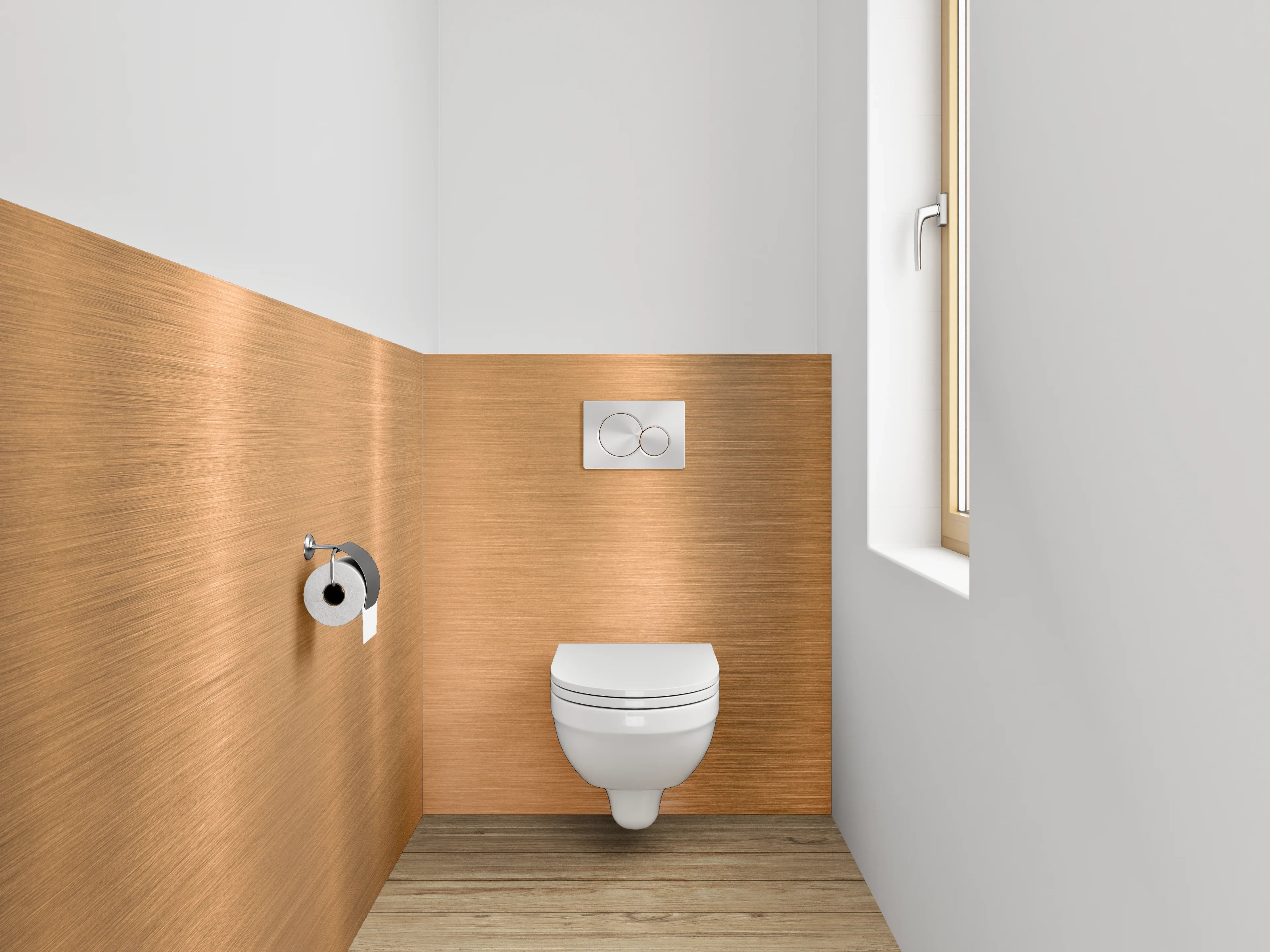 WC-Rückwand - Kupfer gebürstet Metalloptik