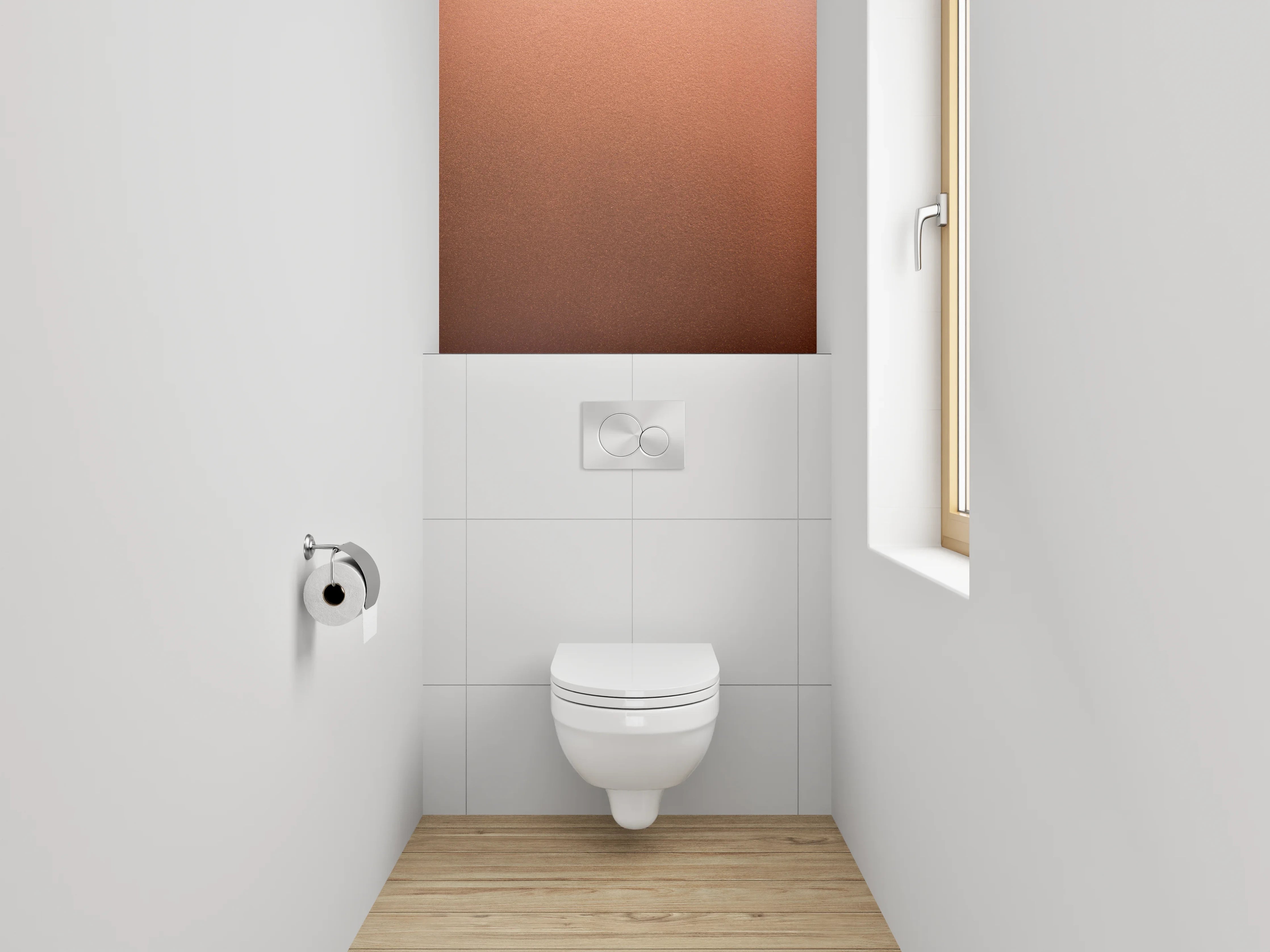 WC-Rückwand - Kupferfarbene Struktur Oberfläche