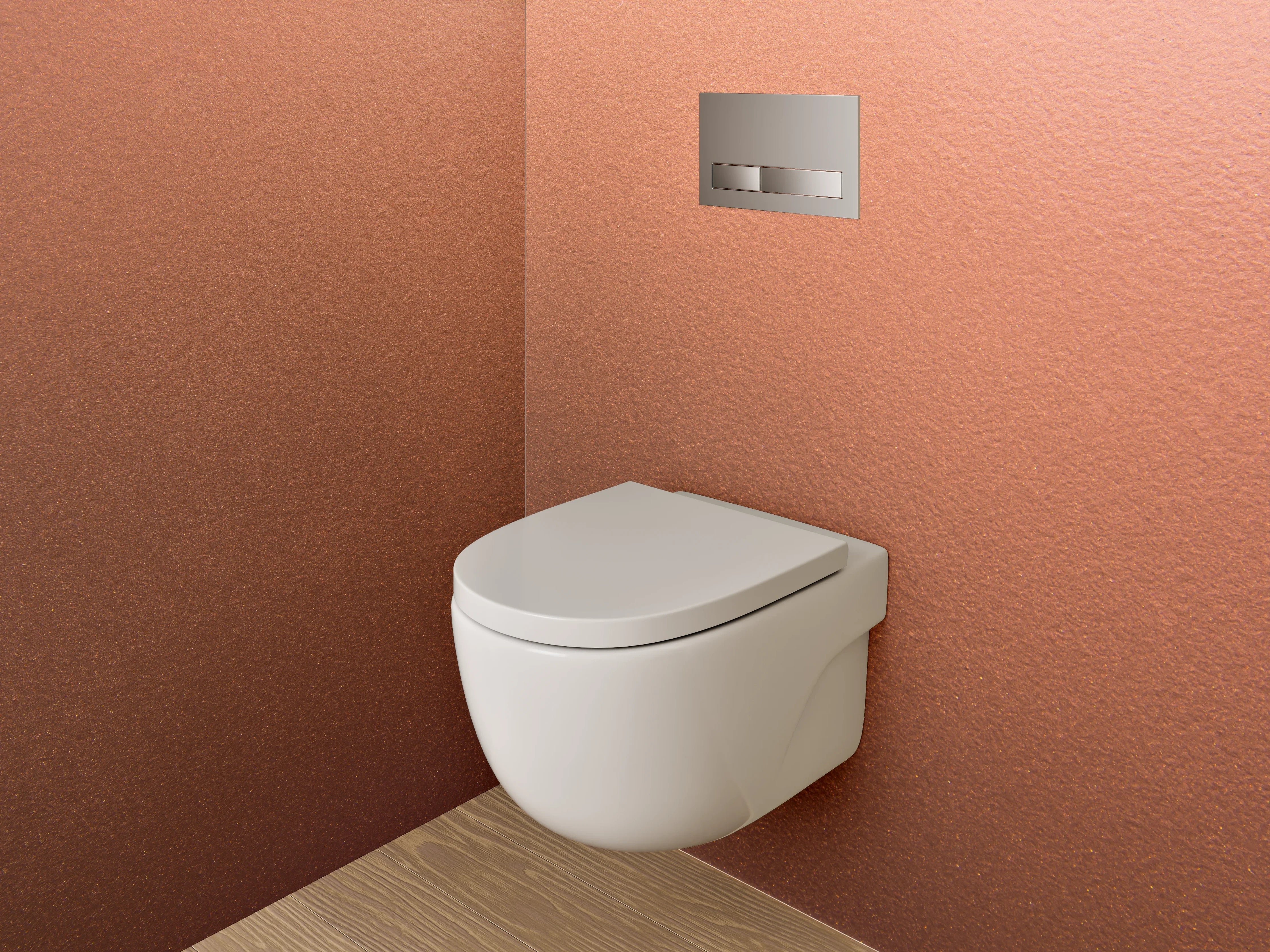 WC-Rückwand - Kupferfarbene Struktur Oberfläche