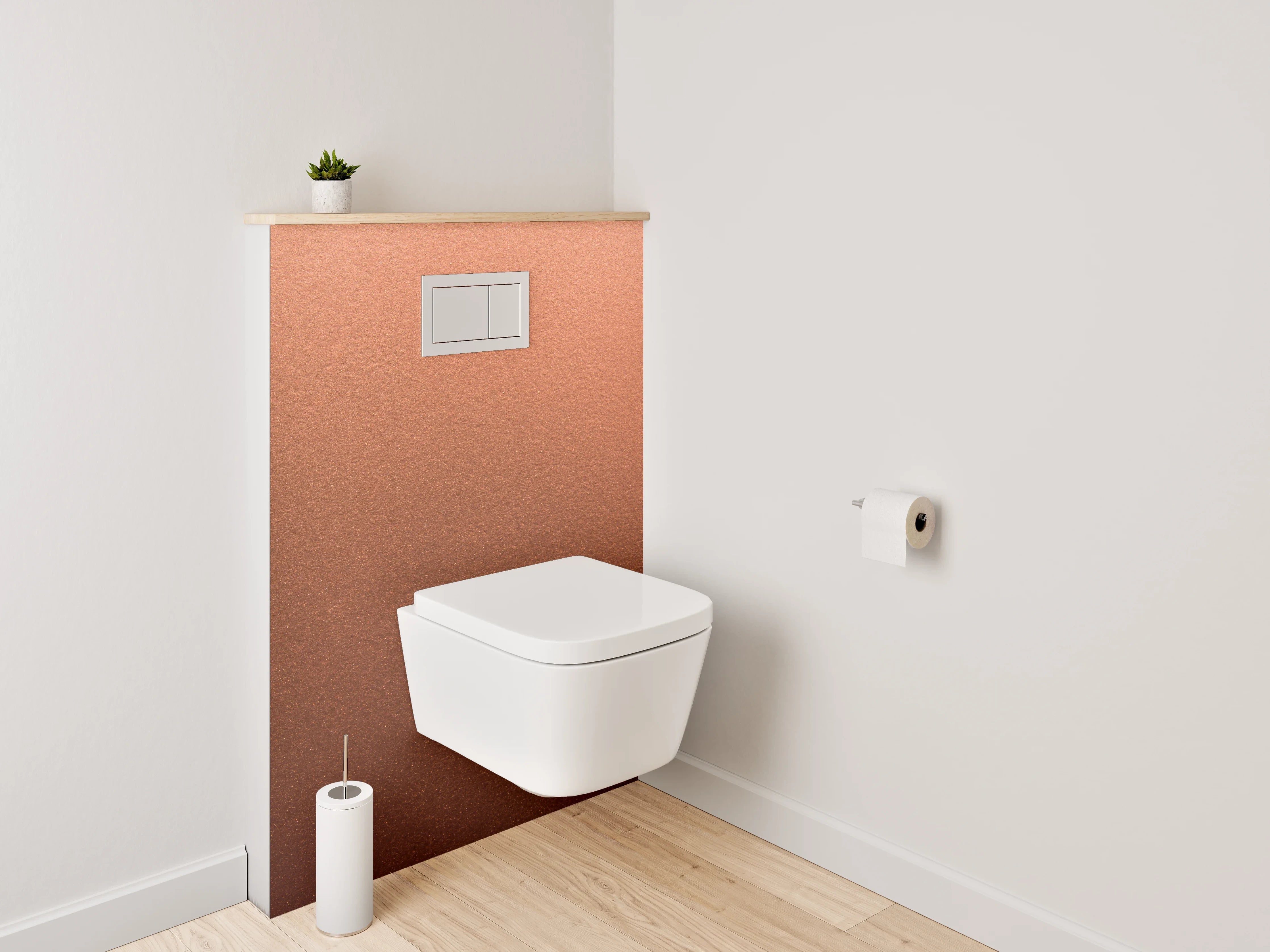 WC-Rückwand - Kupferfarbene Struktur Oberfläche