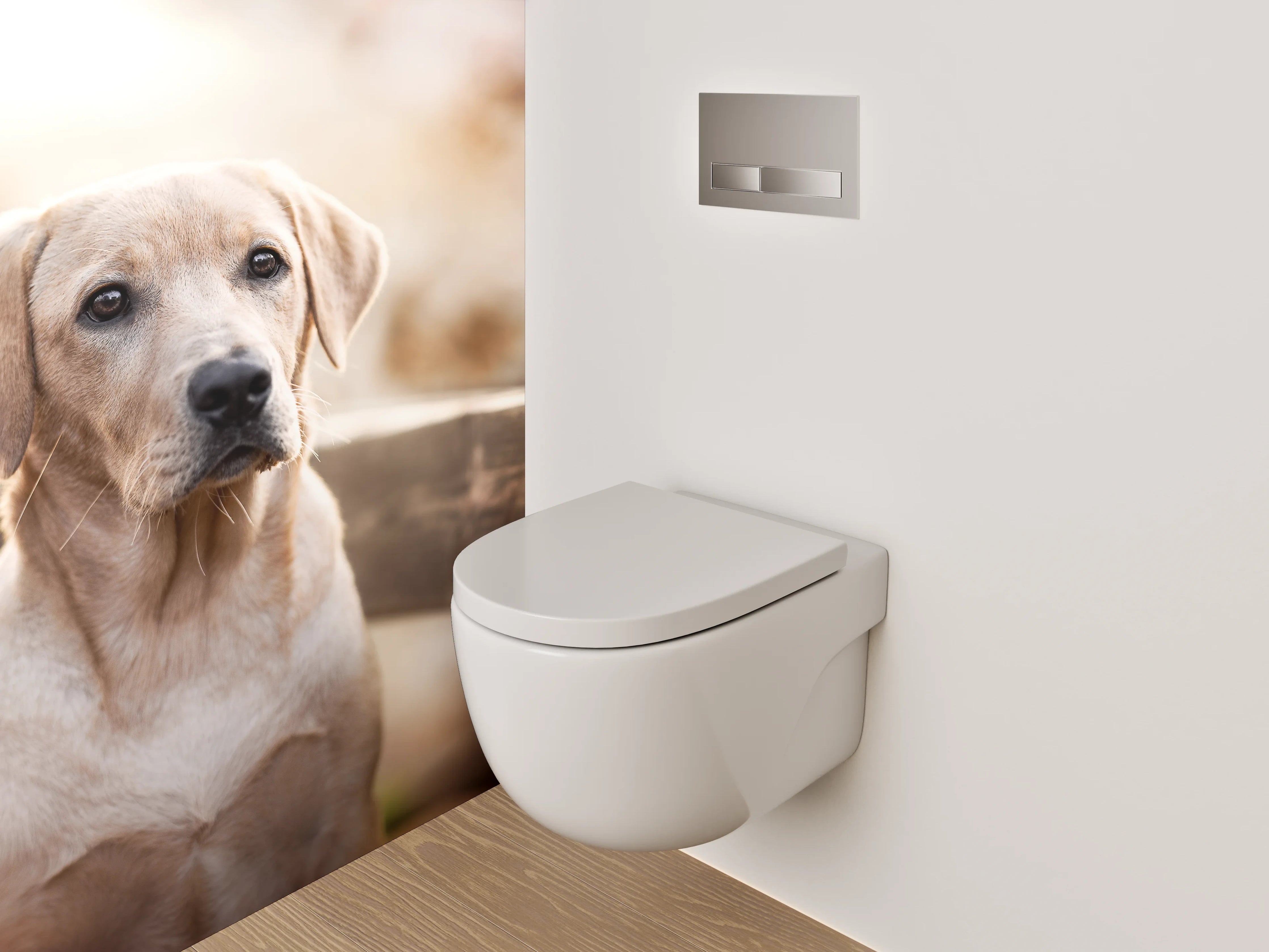 WC-Rückwand - Labrador im Herbst – Hundeportrait