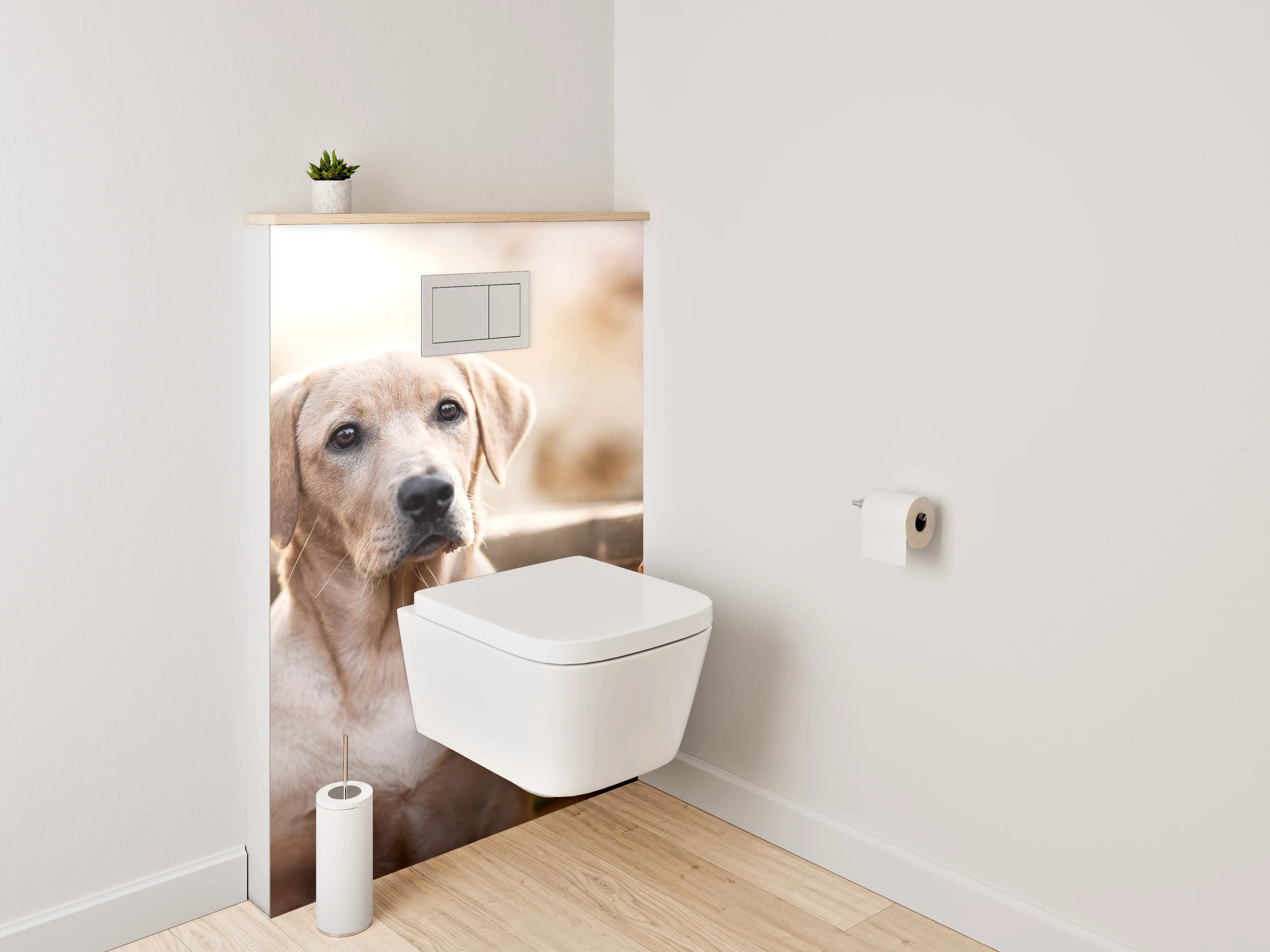 WC-Rückwand - Labrador im Herbst – Hundeportrait