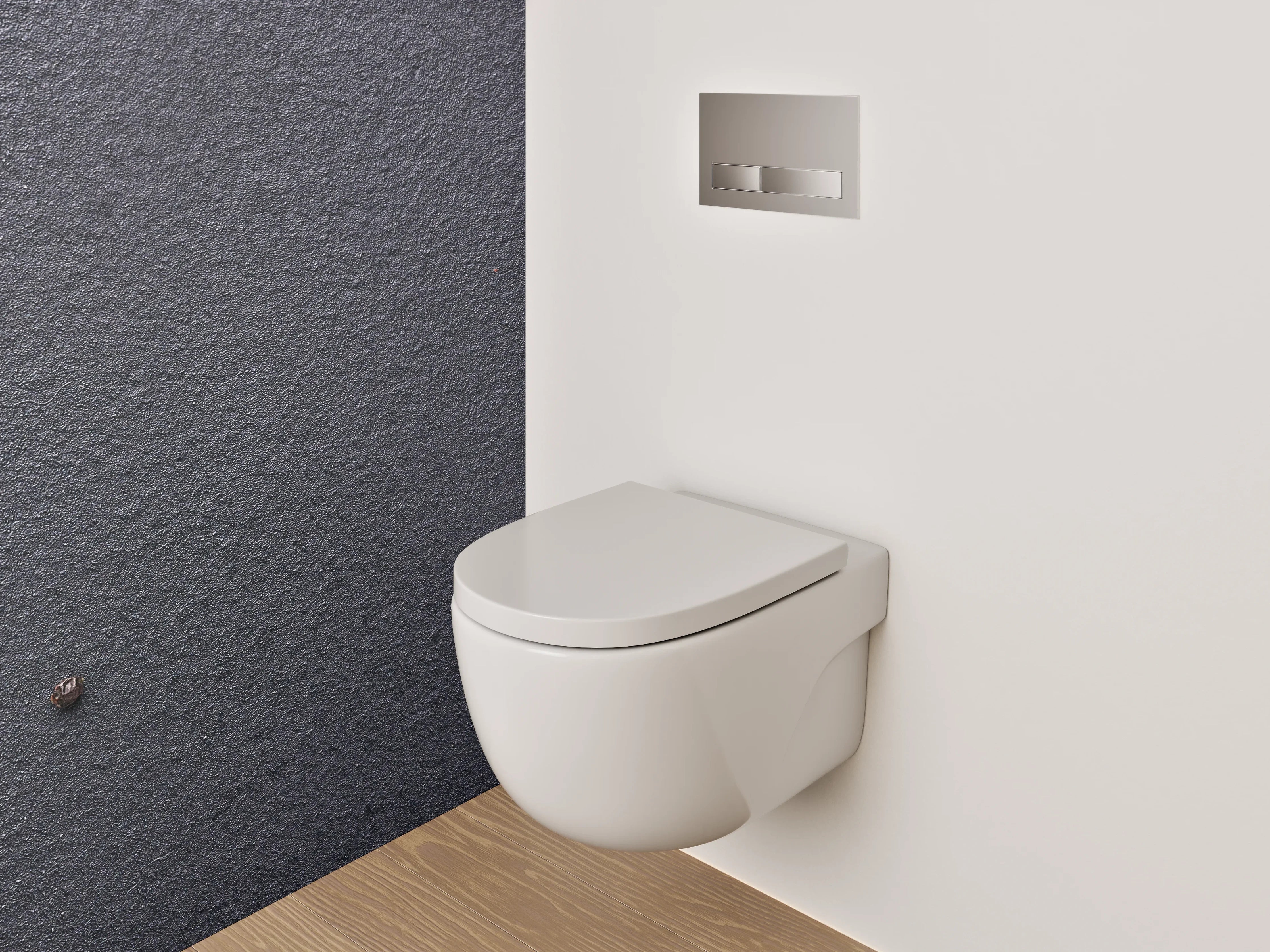 WC-Rückwand - Lachs-Steaks auf schwarzem Hintergrund