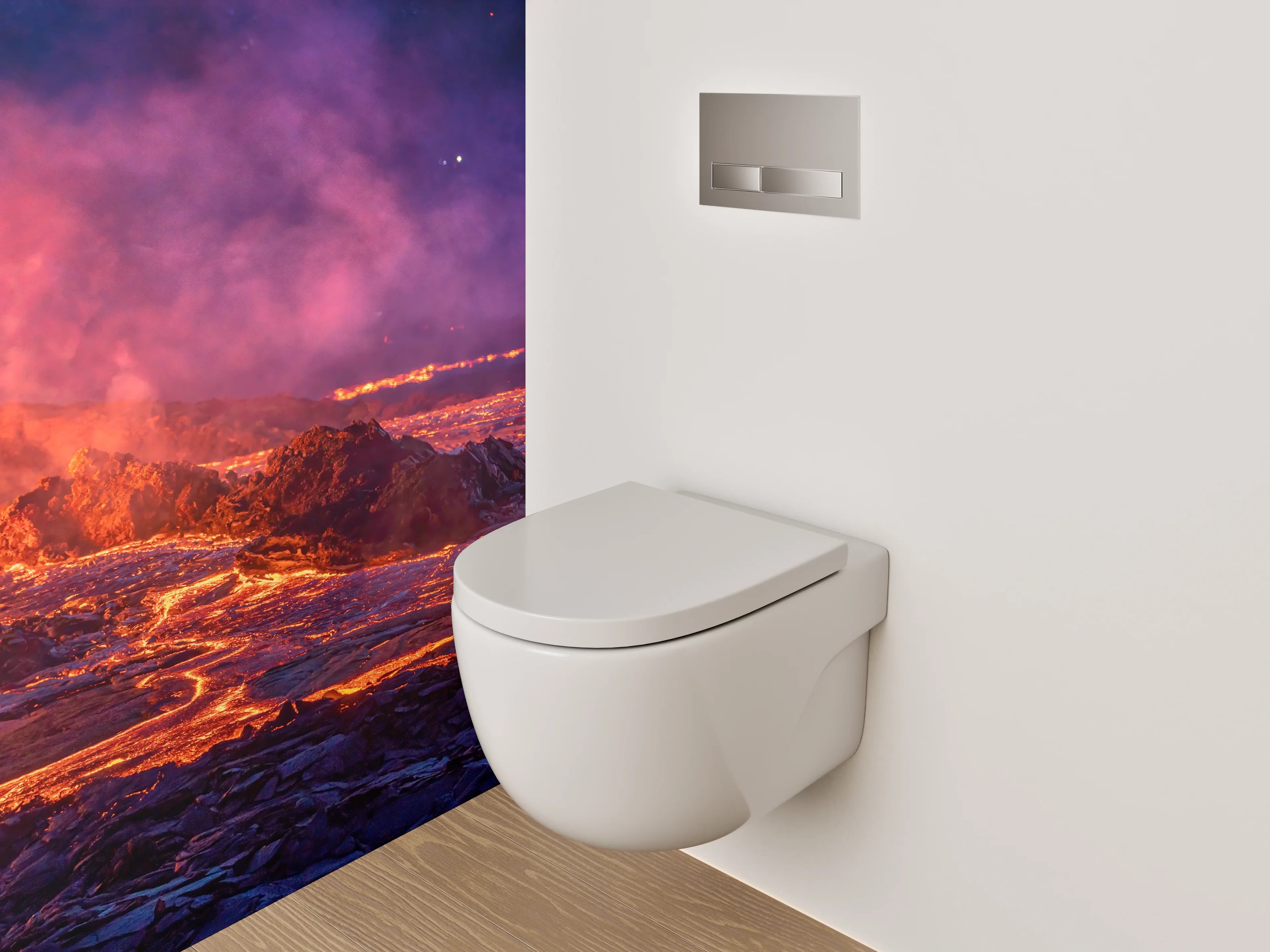 WC-Rückwand - Lavafluss Vulkan Landschaft Fotomotiv