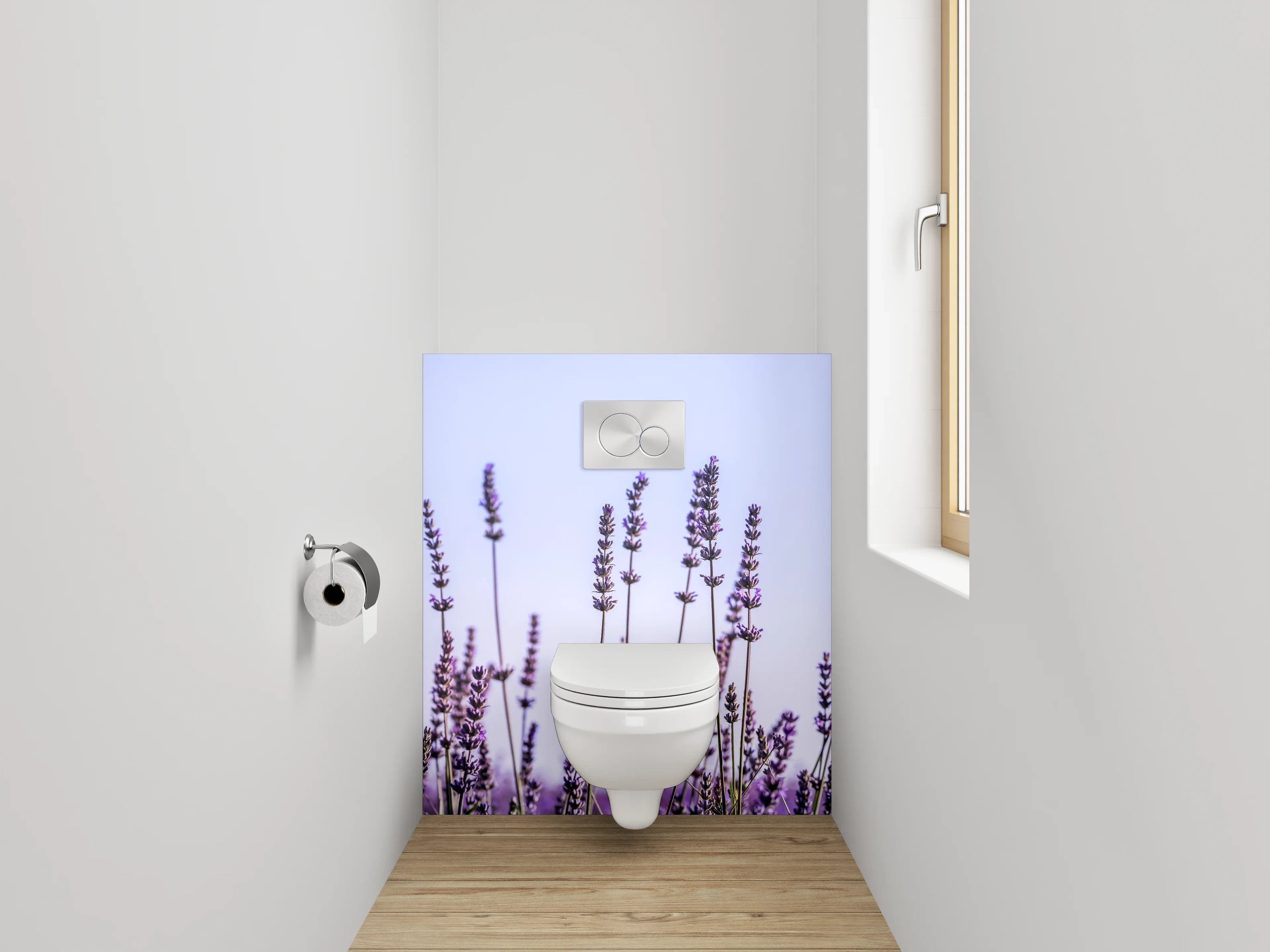 WC-Rückwand - Lavendel-Feld im Morgenlicht