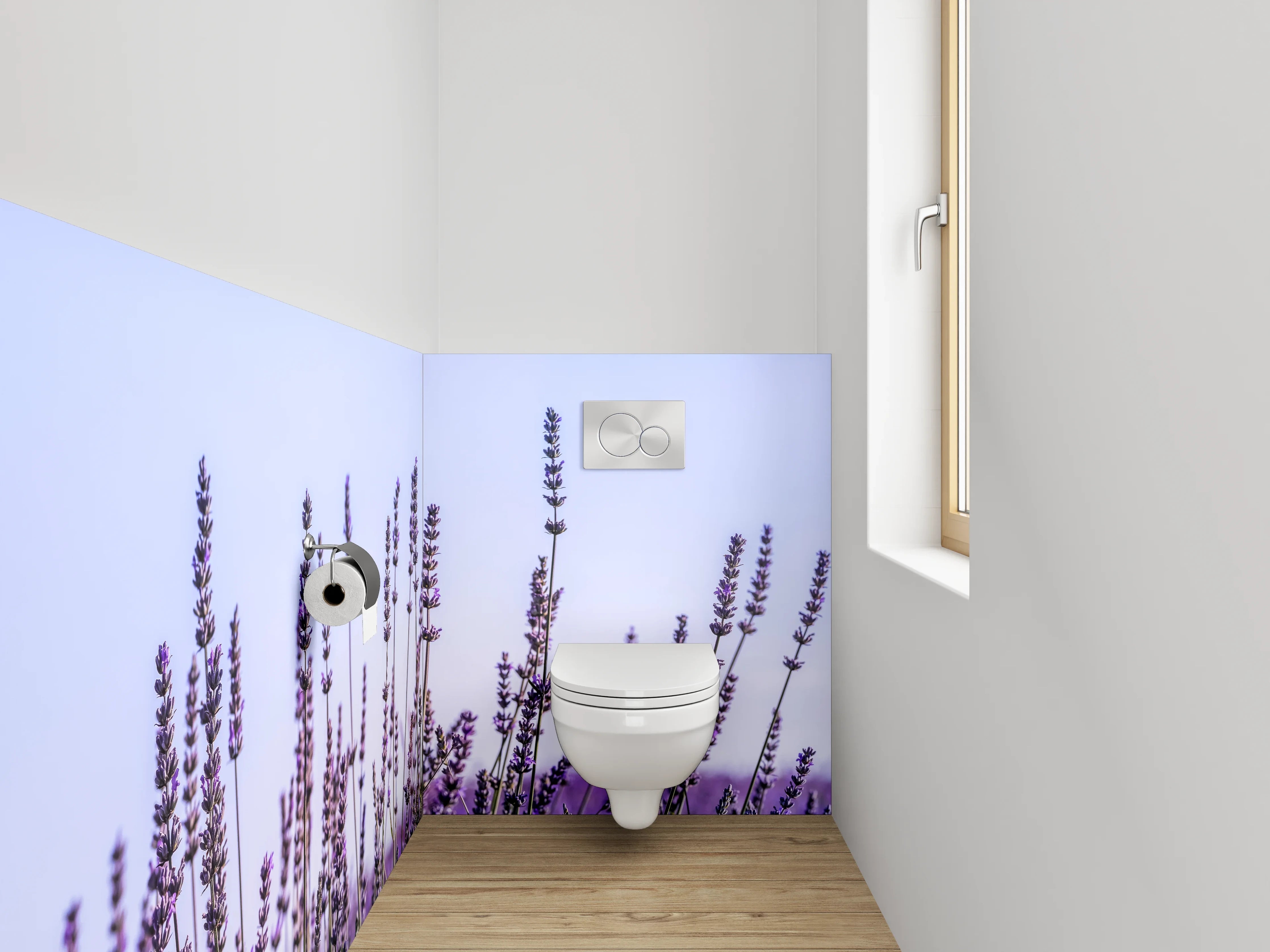 WC-Rückwand - Lavendel-Feld im Morgenlicht