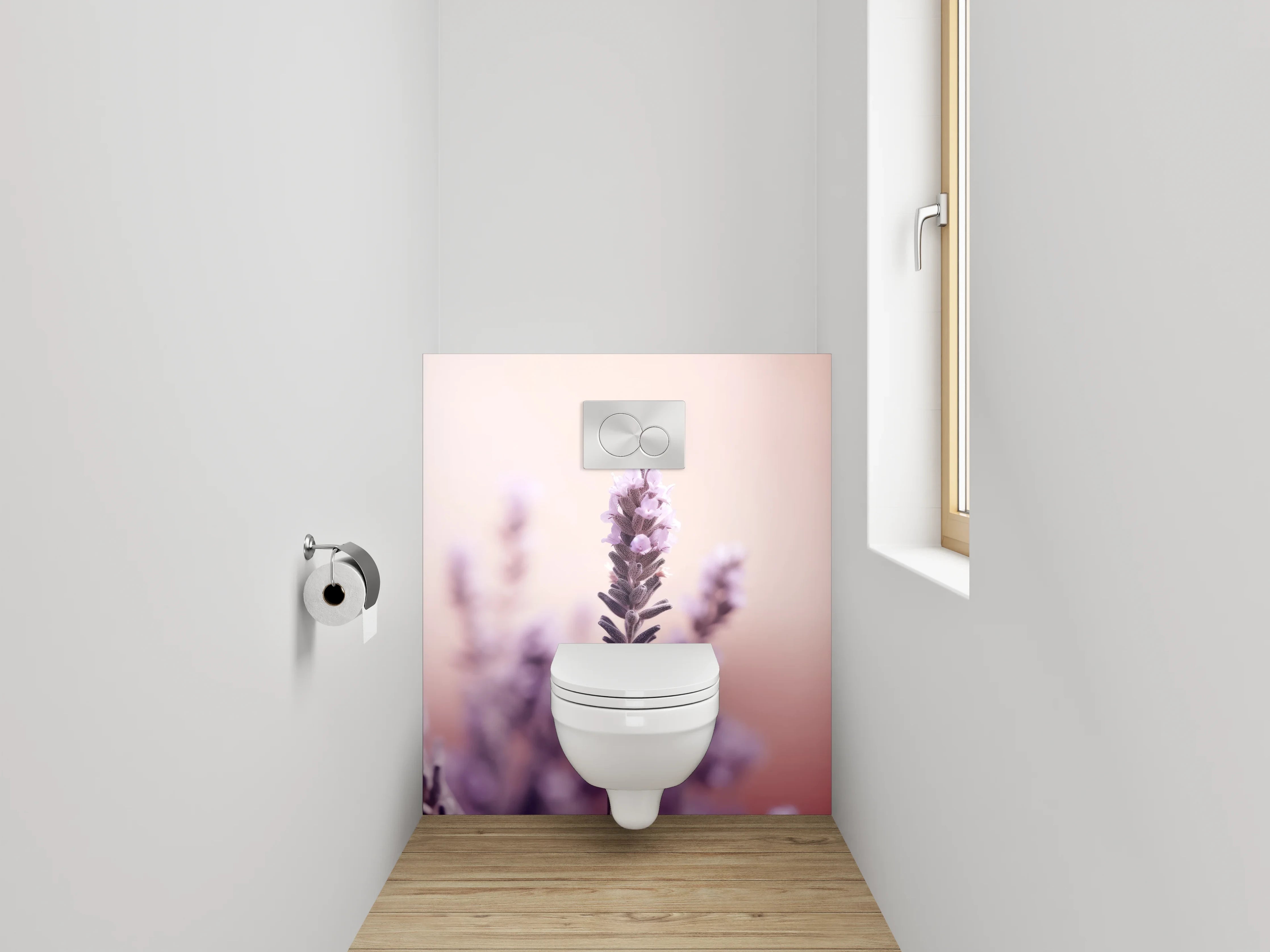 WC-Rückwand - Lavendel in zarten Lilatönen