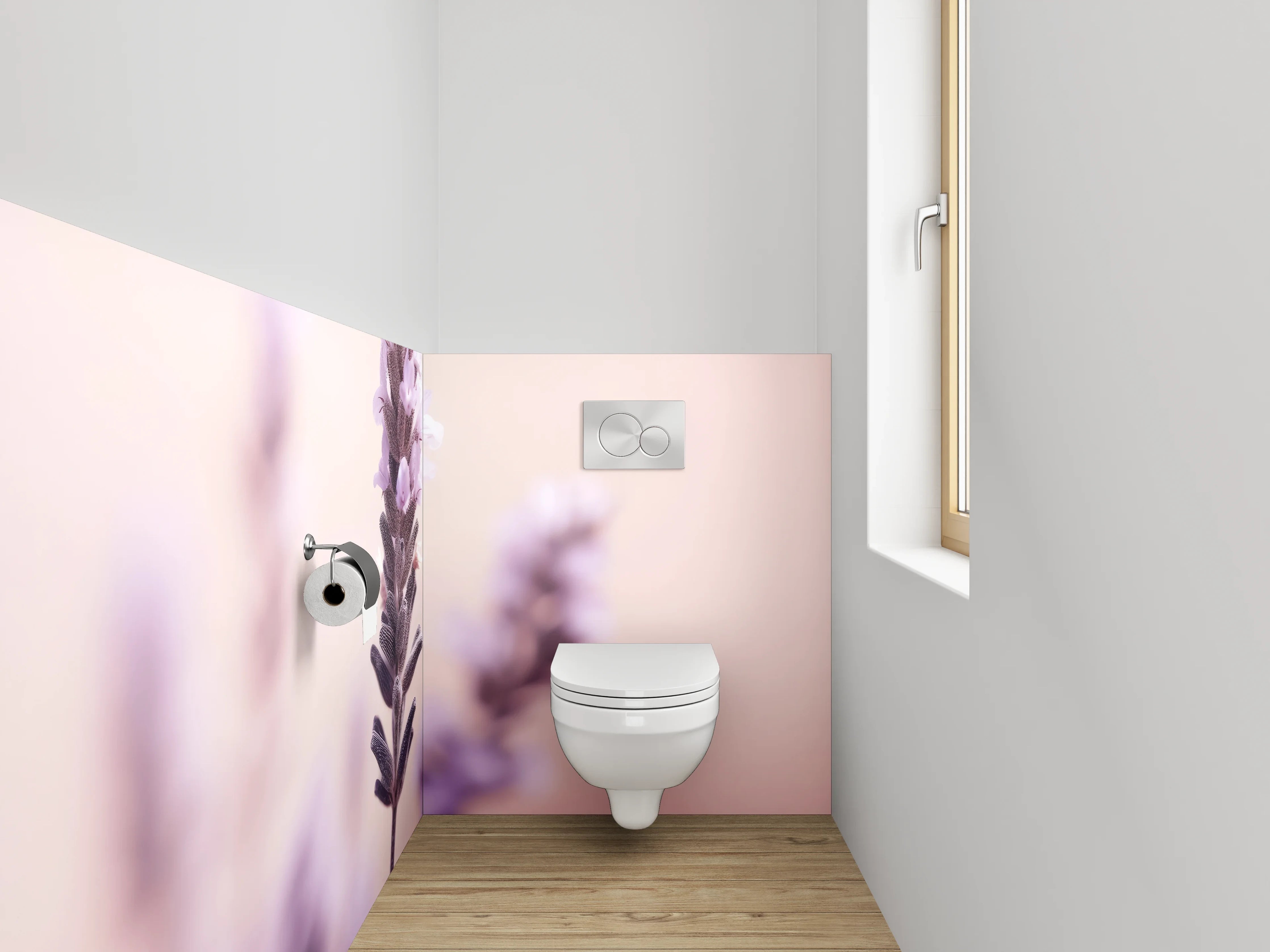 WC-Rückwand - Lavendel in zarten Lilatönen