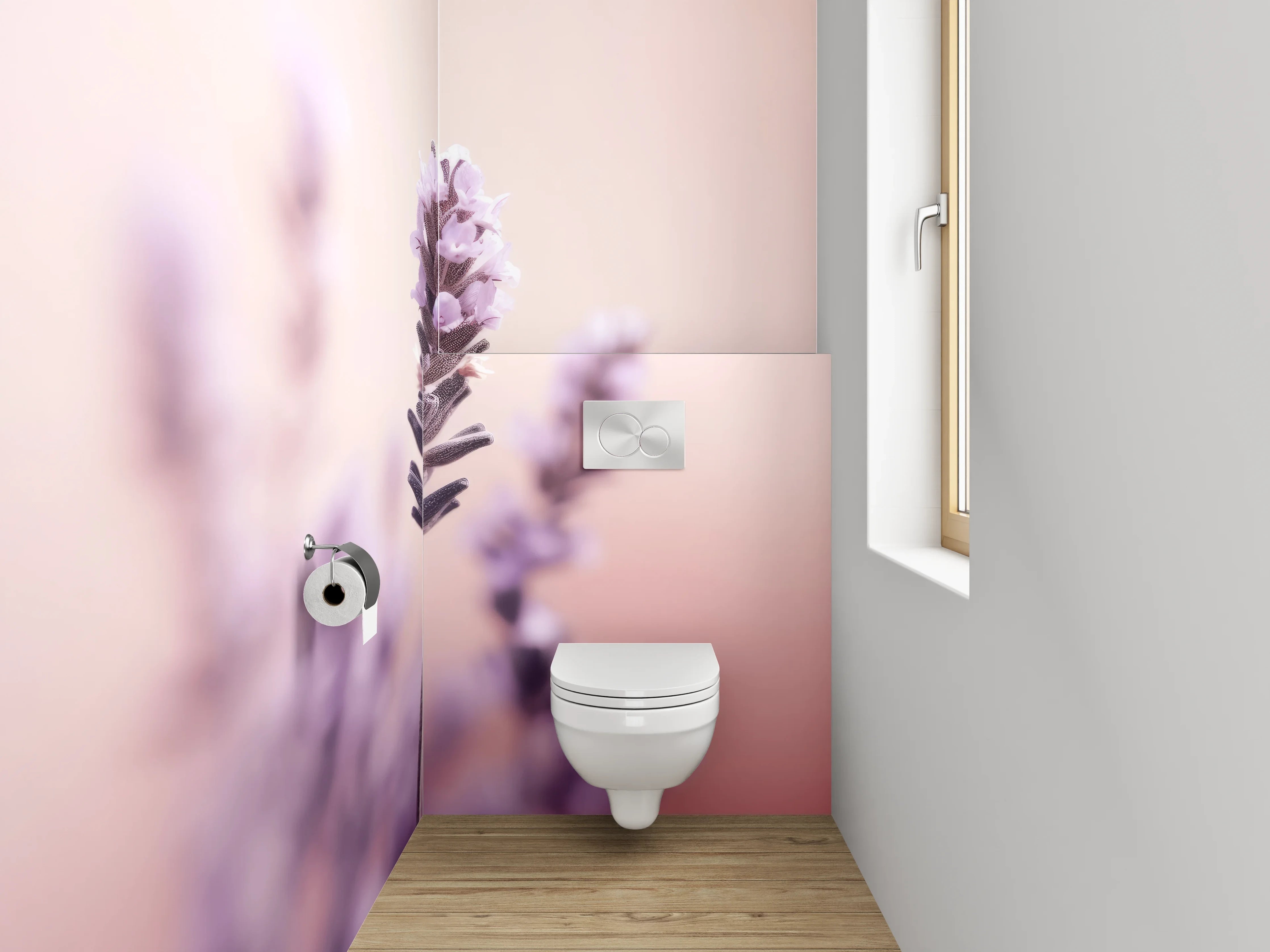 WC-Rückwand - Lavendel in zarten Lilatönen