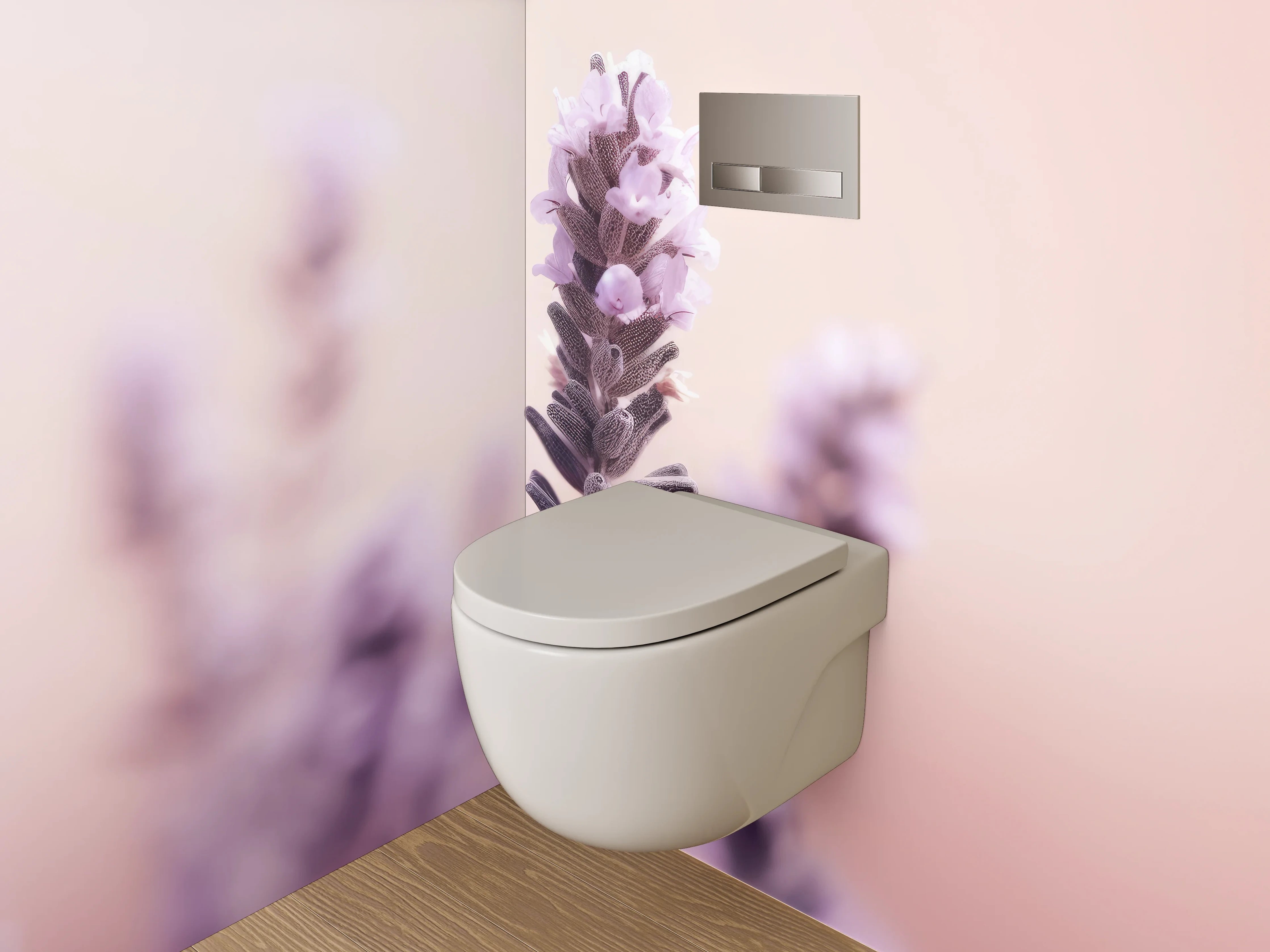 WC-Rückwand - Lavendel in zarten Lilatönen