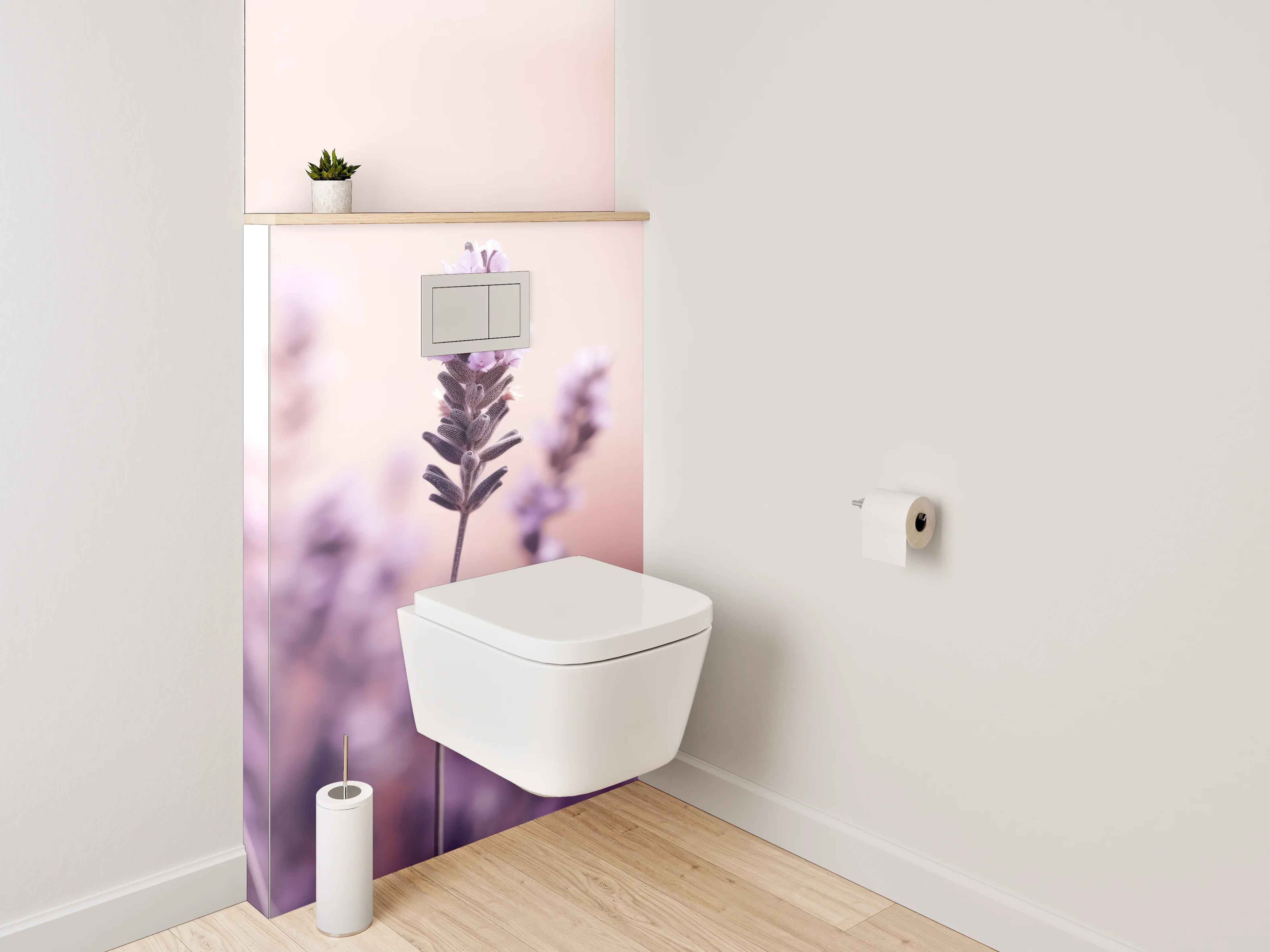 WC-Rückwand - Lavendel in zarten Lilatönen