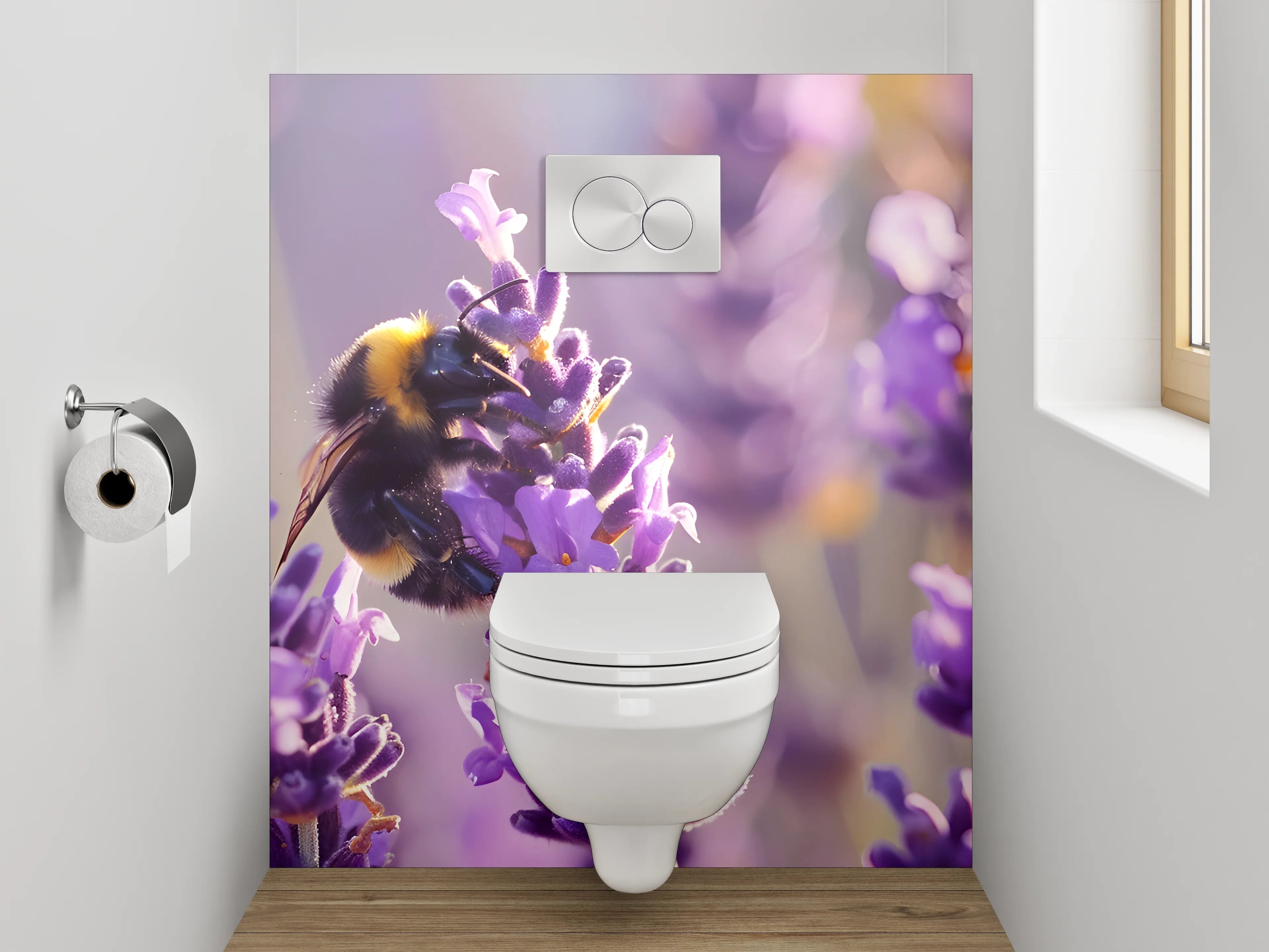 WC-Rückwand - Lavendel mit Hummel – Naturfotografie