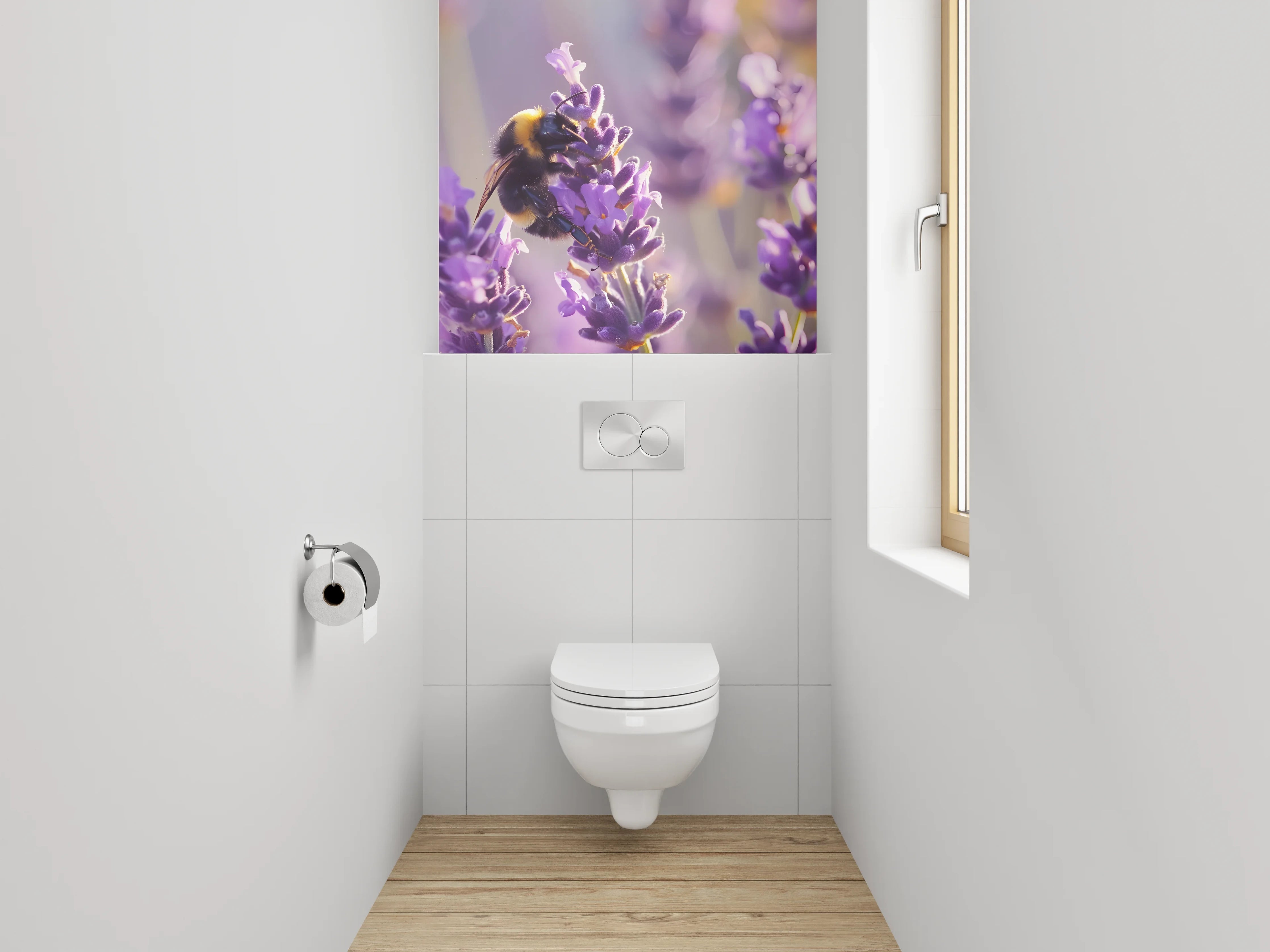WC-Rückwand - Lavendel mit Hummel – Naturfotografie