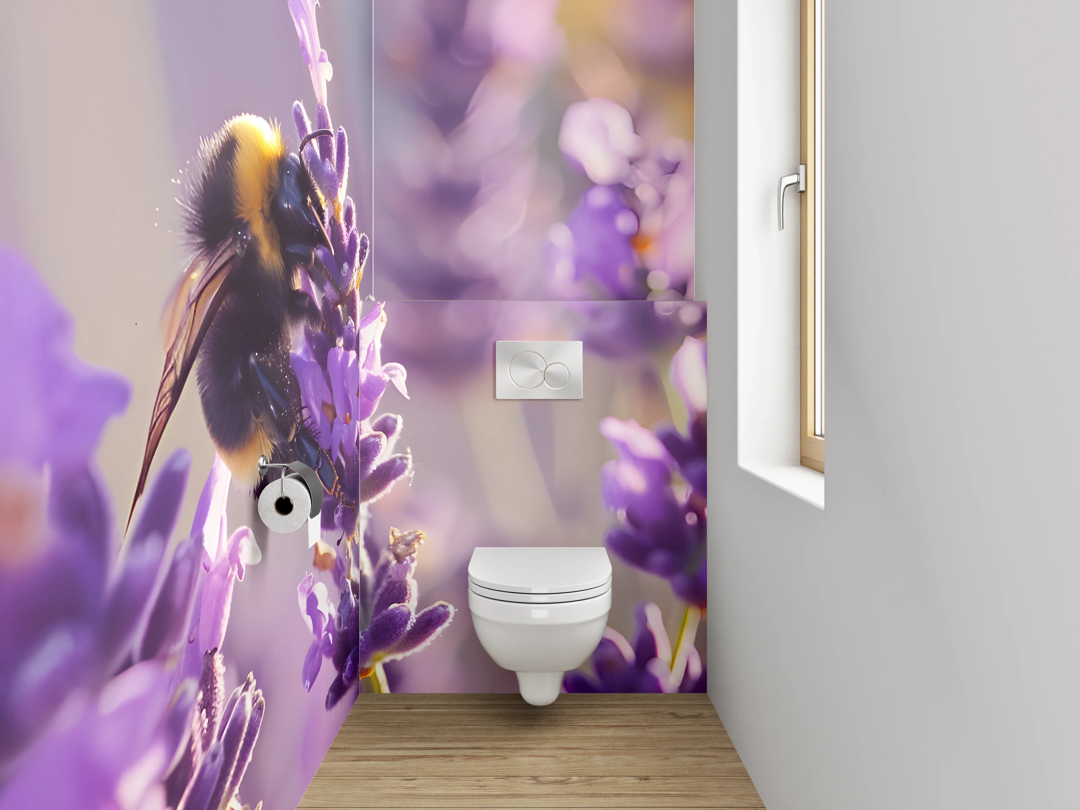 WC-Rückwand - Lavendel mit Hummel – Naturfotografie