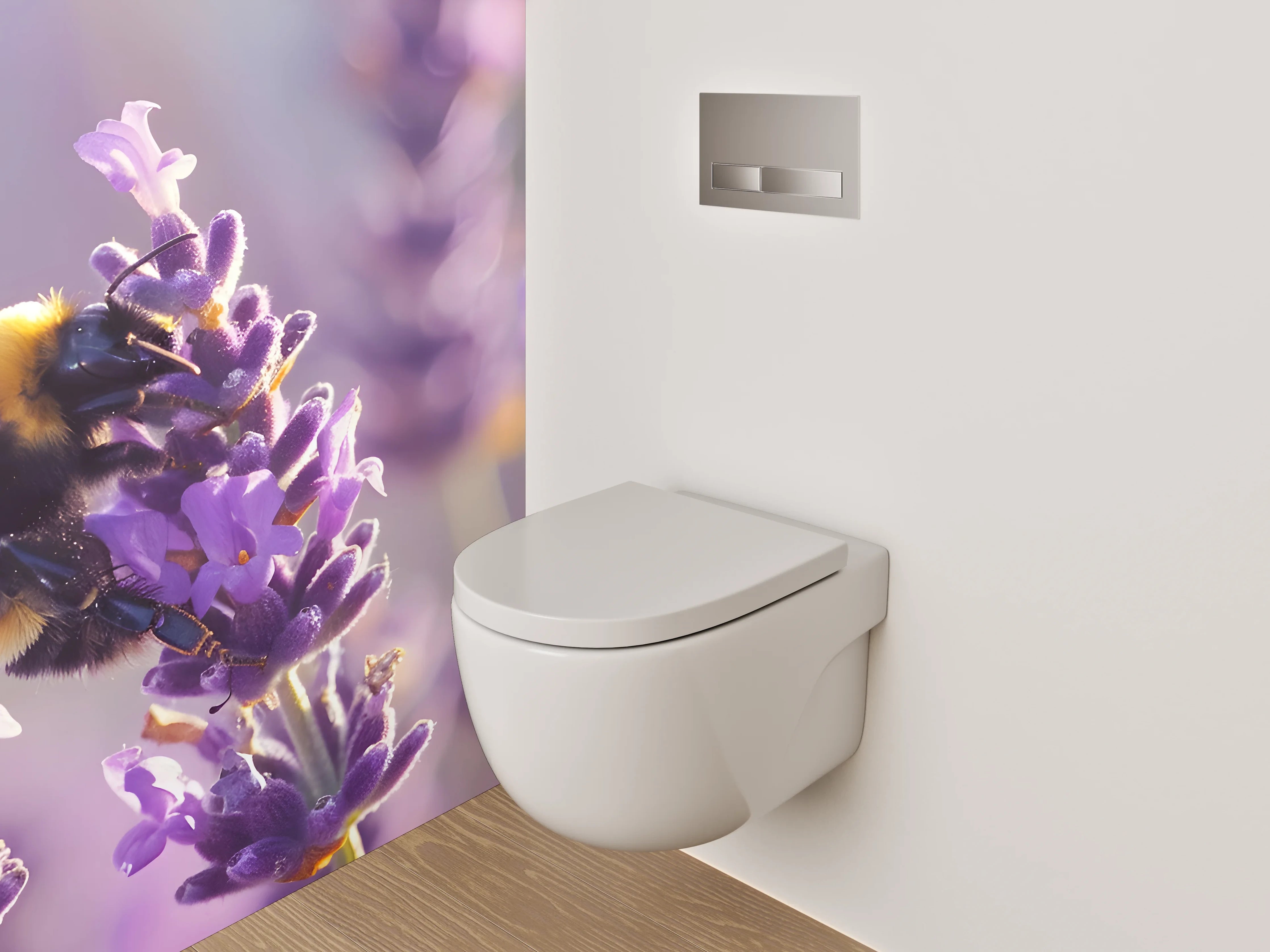WC-Rückwand - Lavendel mit Hummel – Naturfotografie