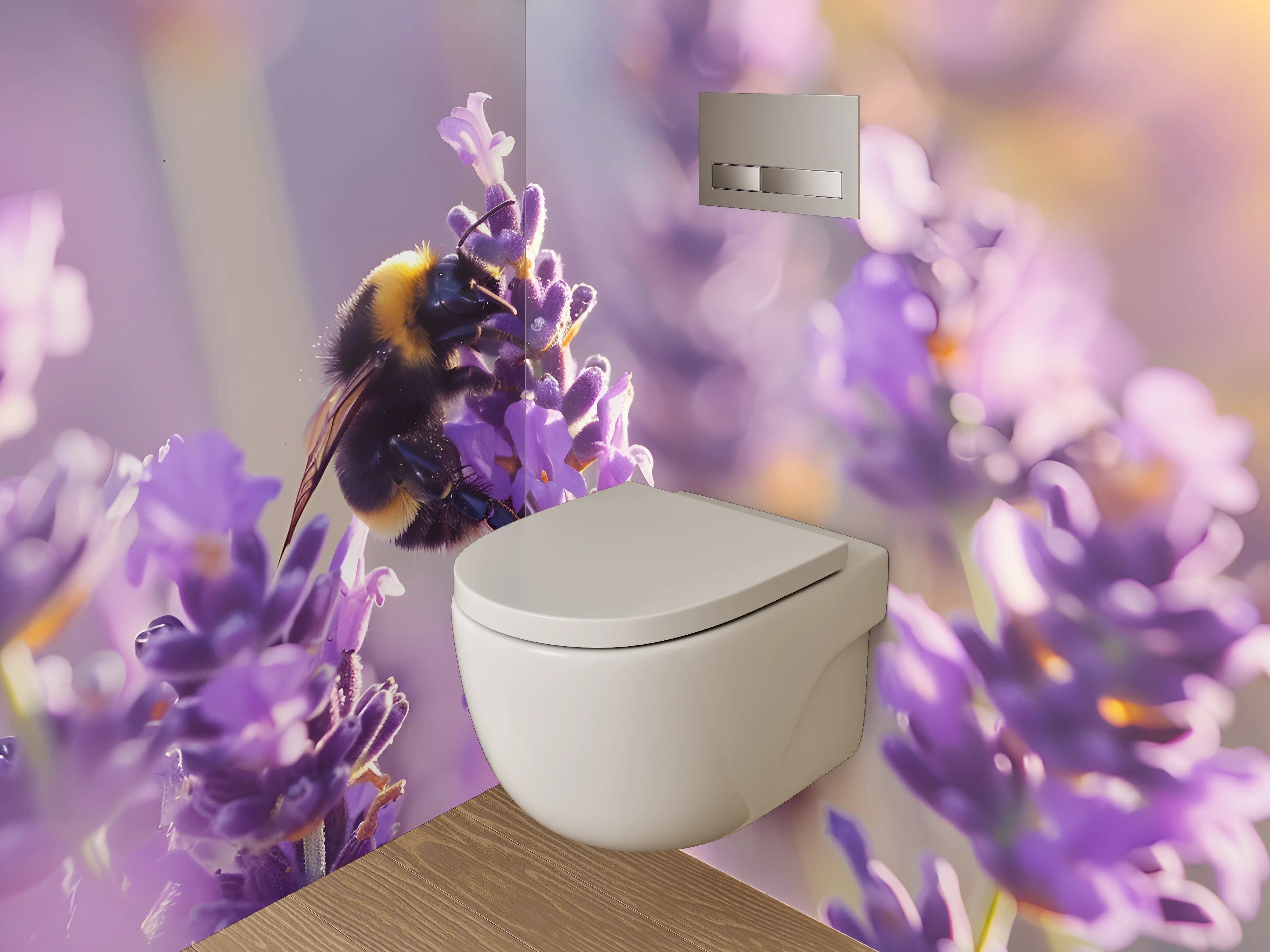 WC-Rückwand - Lavendel mit Hummel – Naturfotografie
