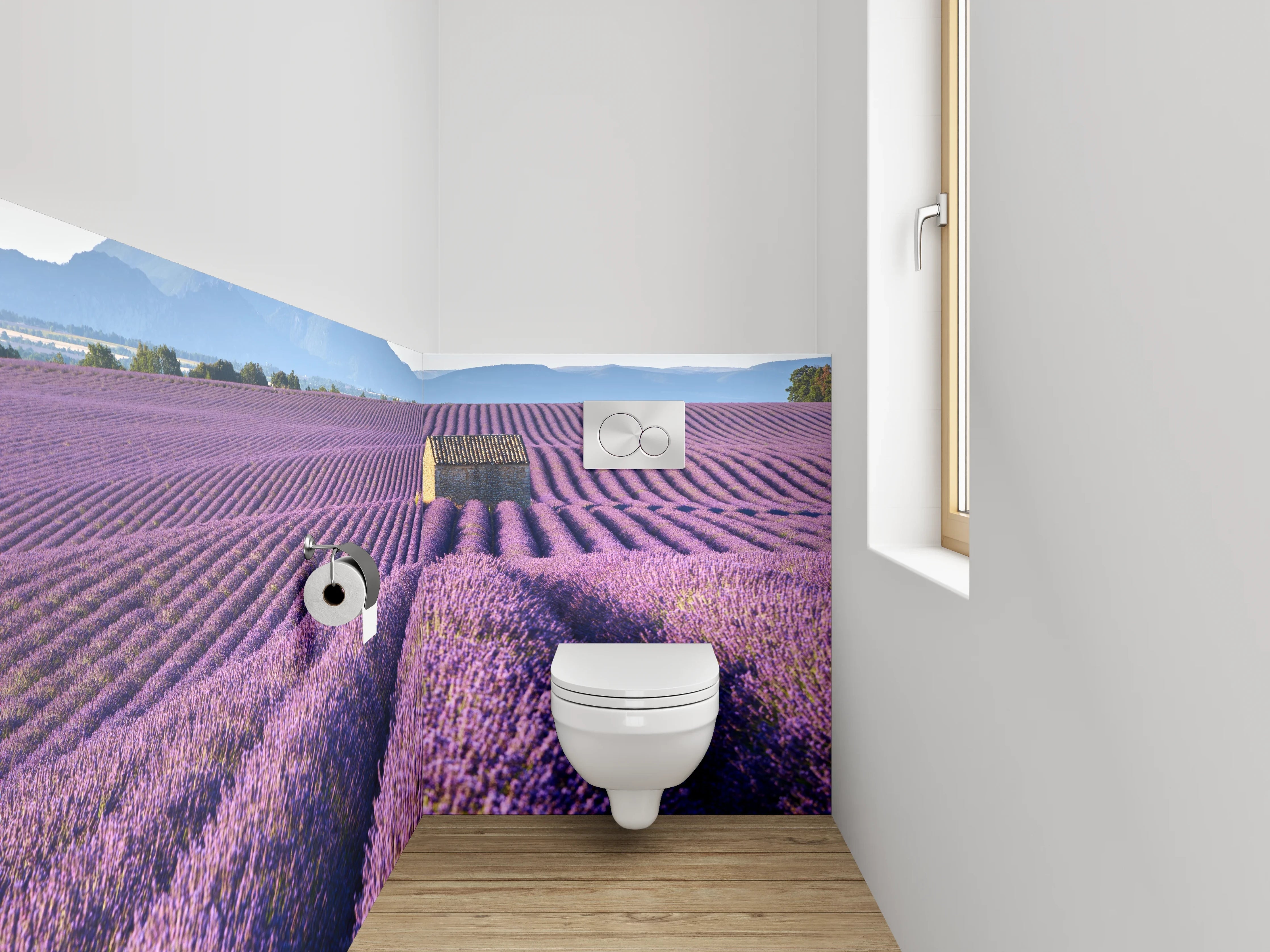 WC-Rückwand - Lavendelfeld Provence Panorama Fotodruck