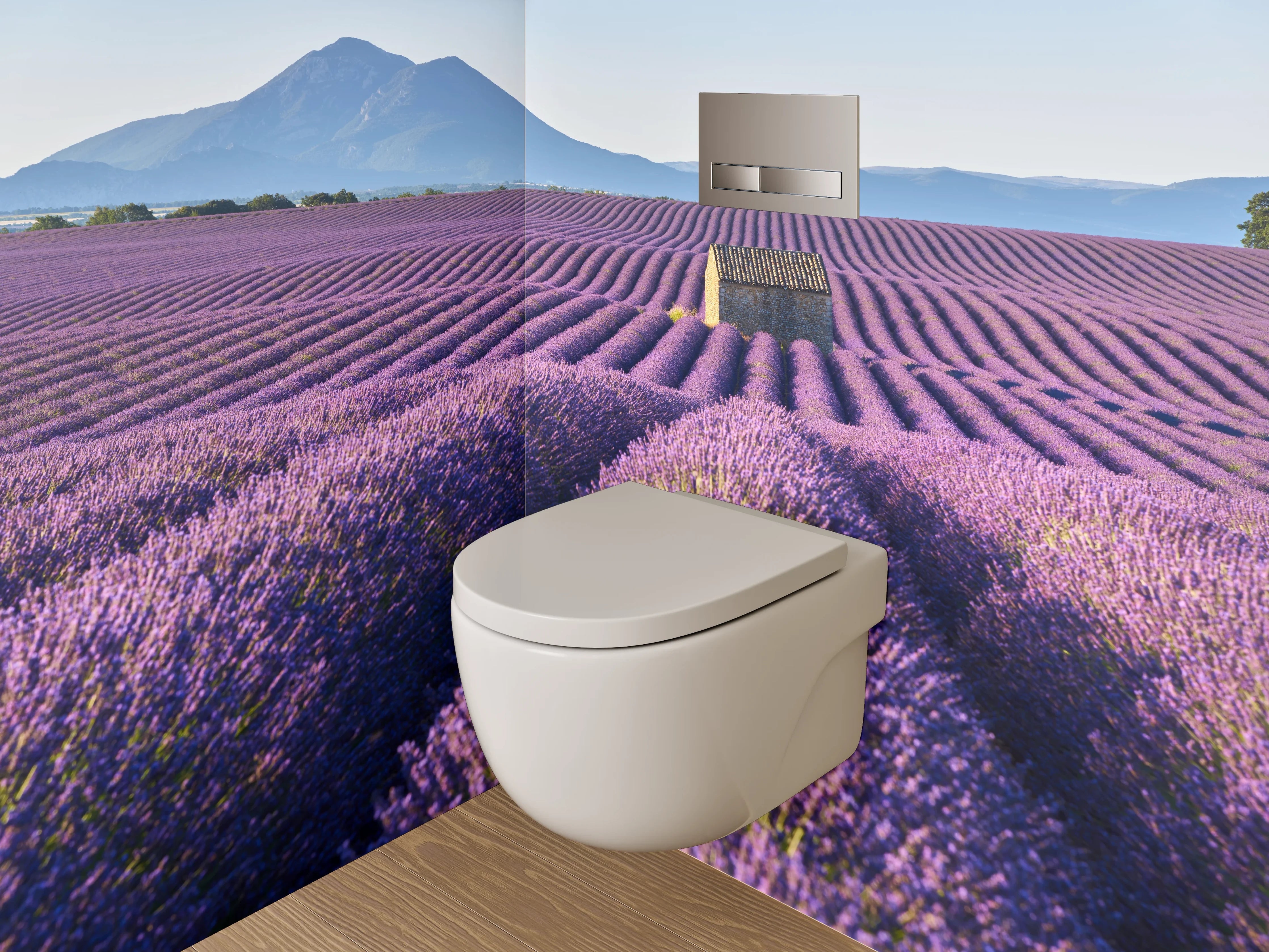 WC-Rückwand - Lavendelfeld Provence Panorama Fotodruck