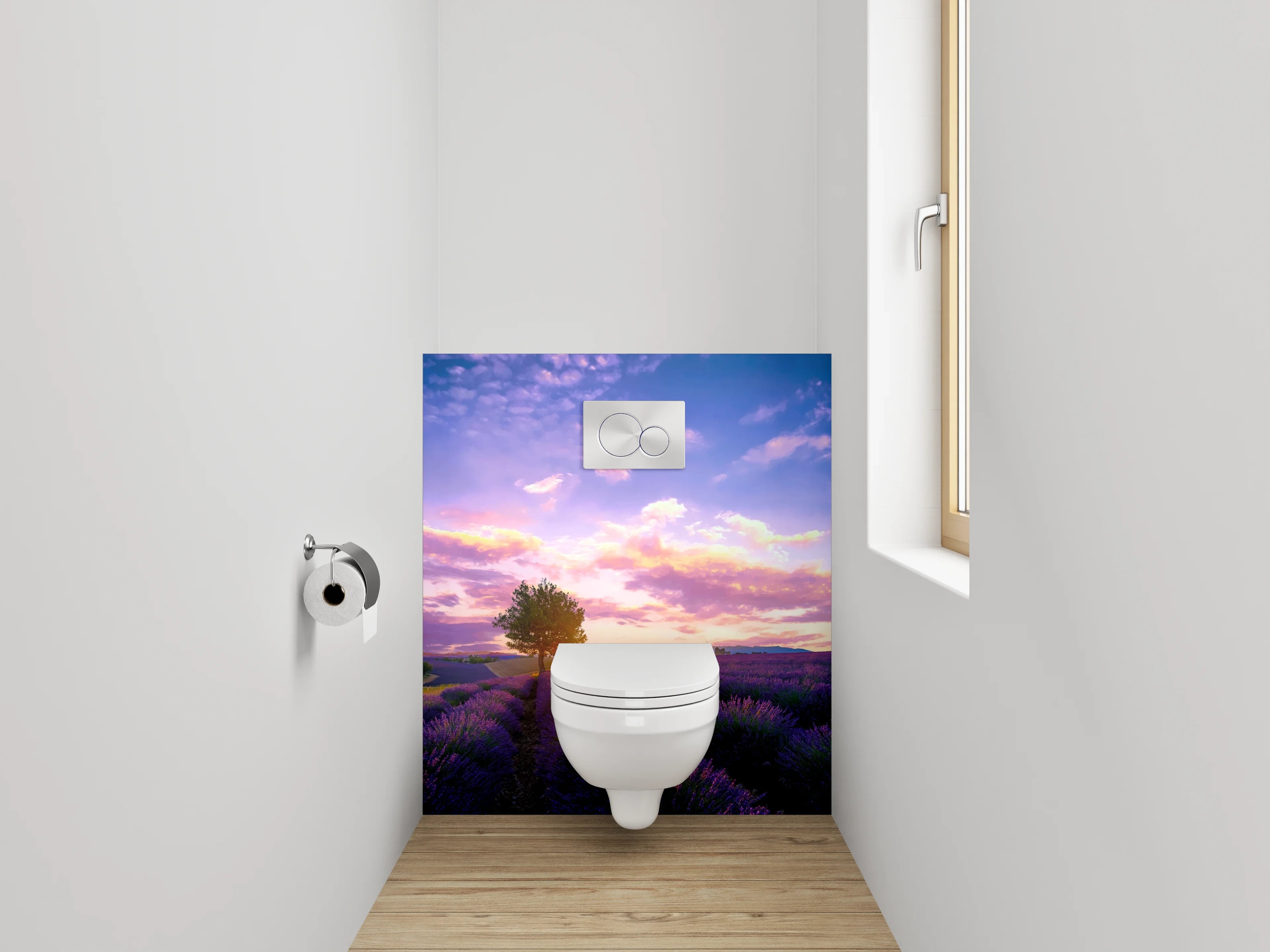 WC-Rückwand - Lavendelfeld Sonnenuntergang Provence