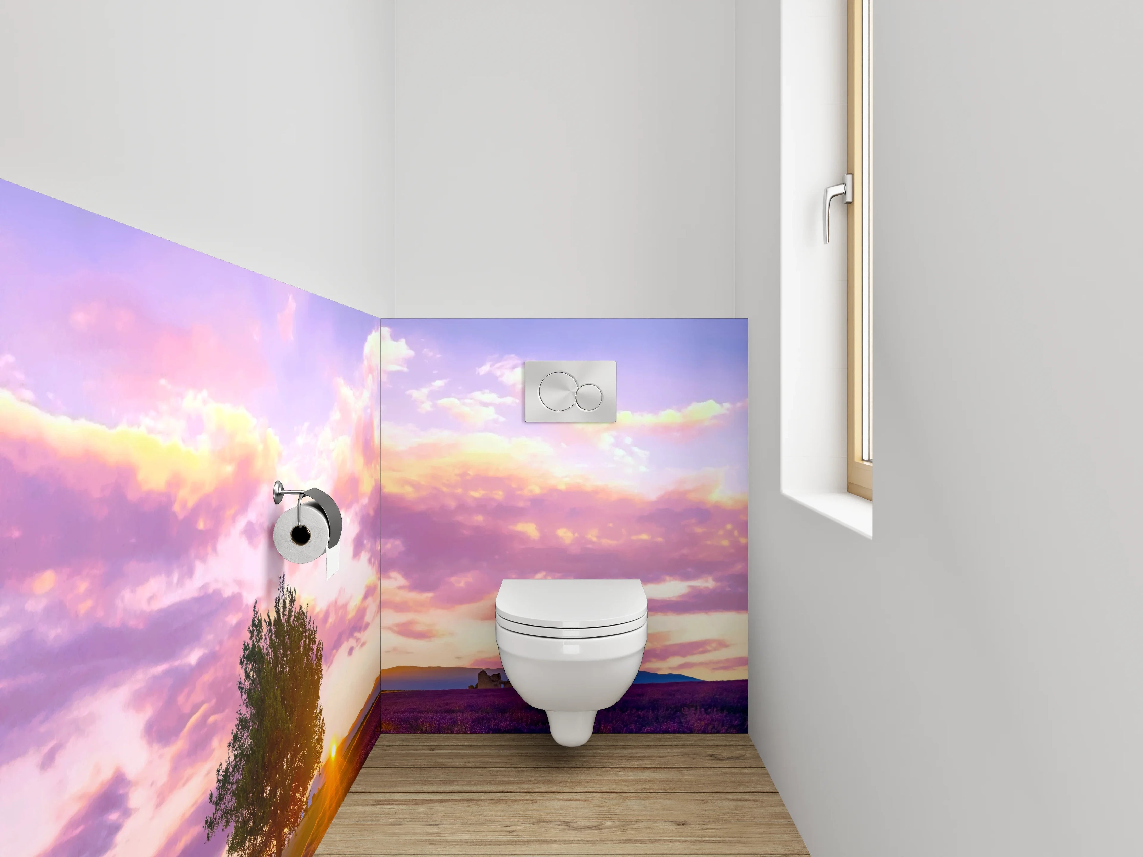 WC-Rückwand - Lavendelfeld Sonnenuntergang Provence
