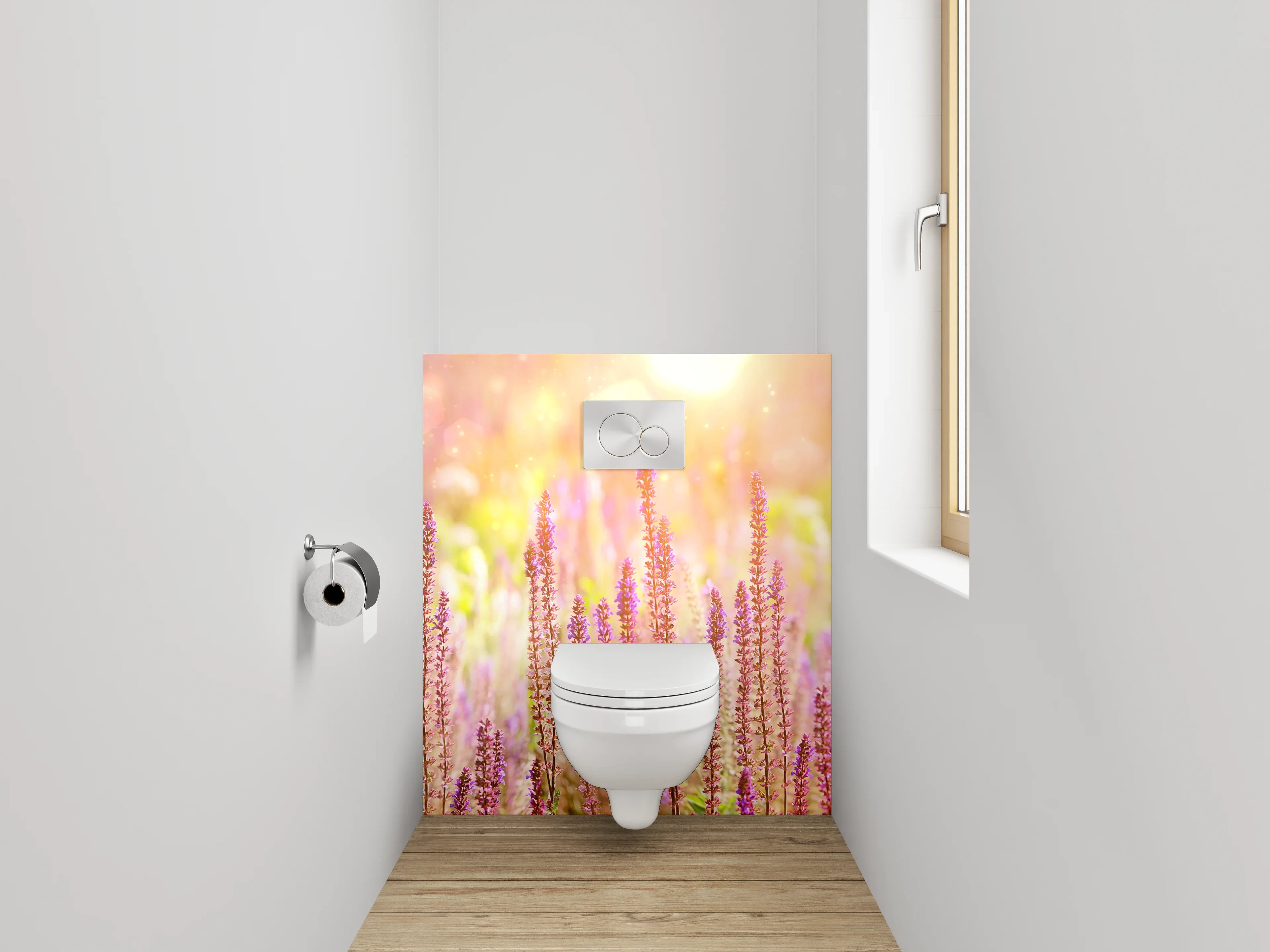 WC-Rückwand - Lavendelfeld im Sonnenlicht