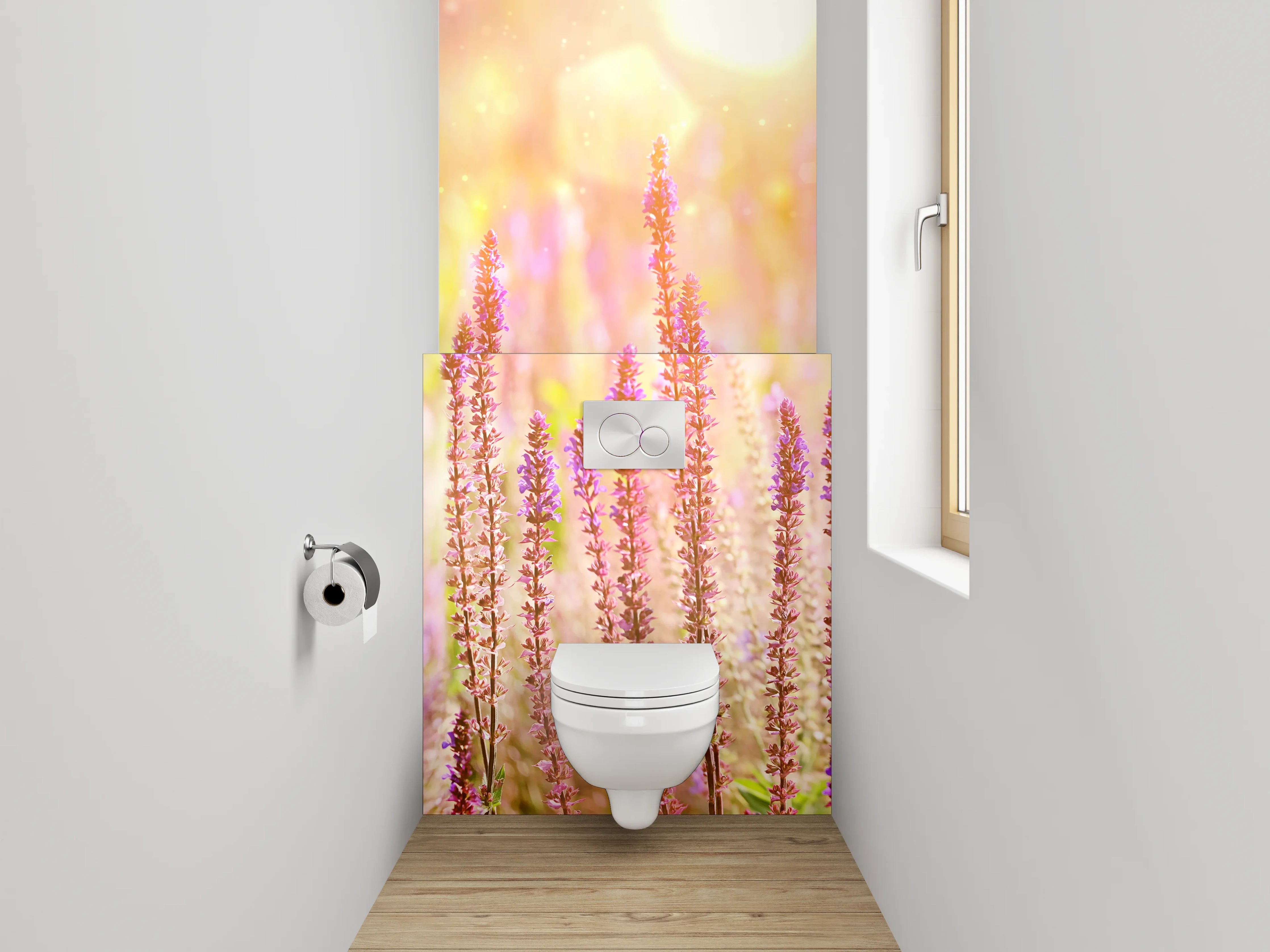 WC-Rückwand - Lavendelfeld im Sonnenlicht