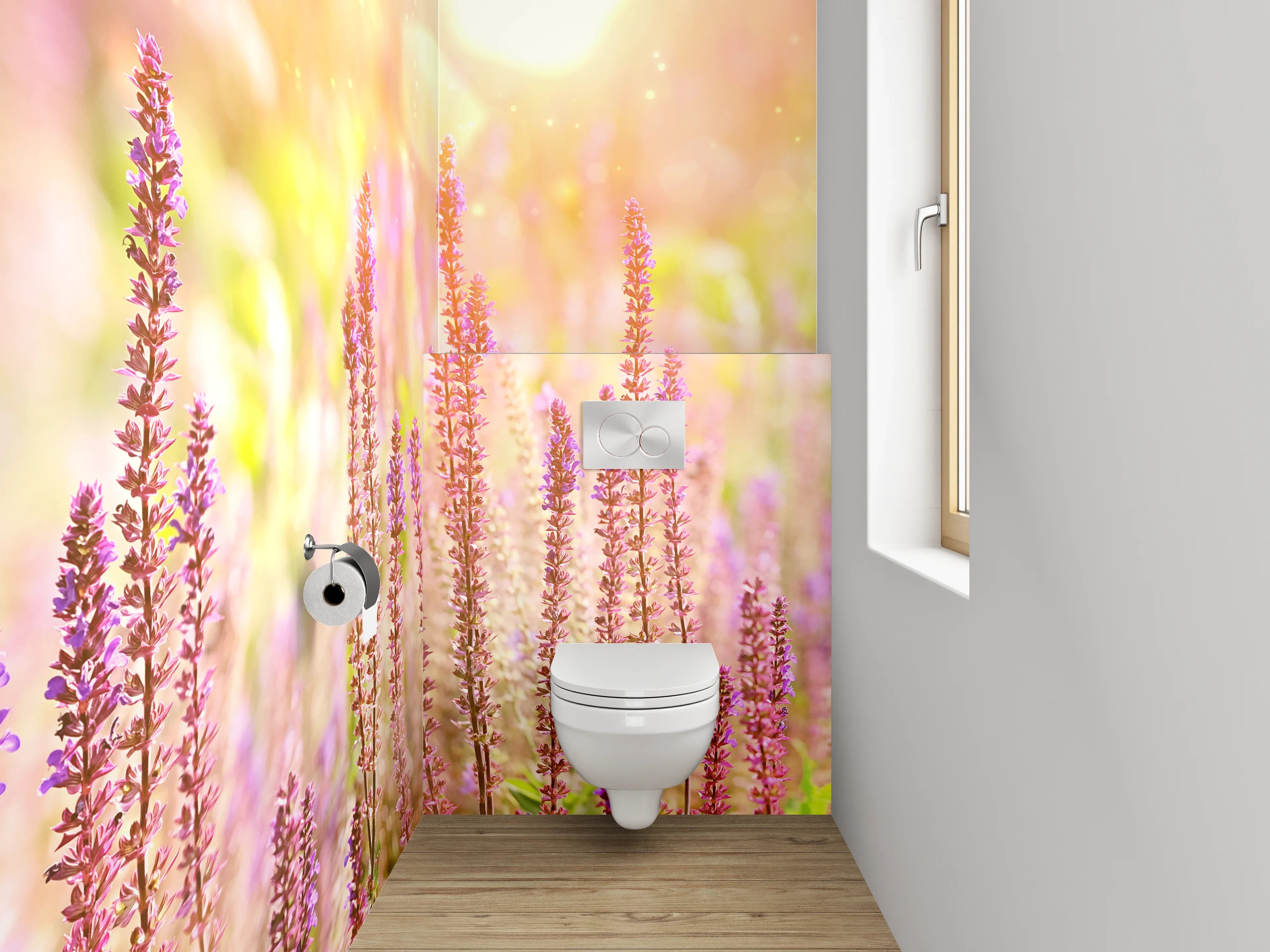 WC-Rückwand - Lavendelfeld im Sonnenlicht