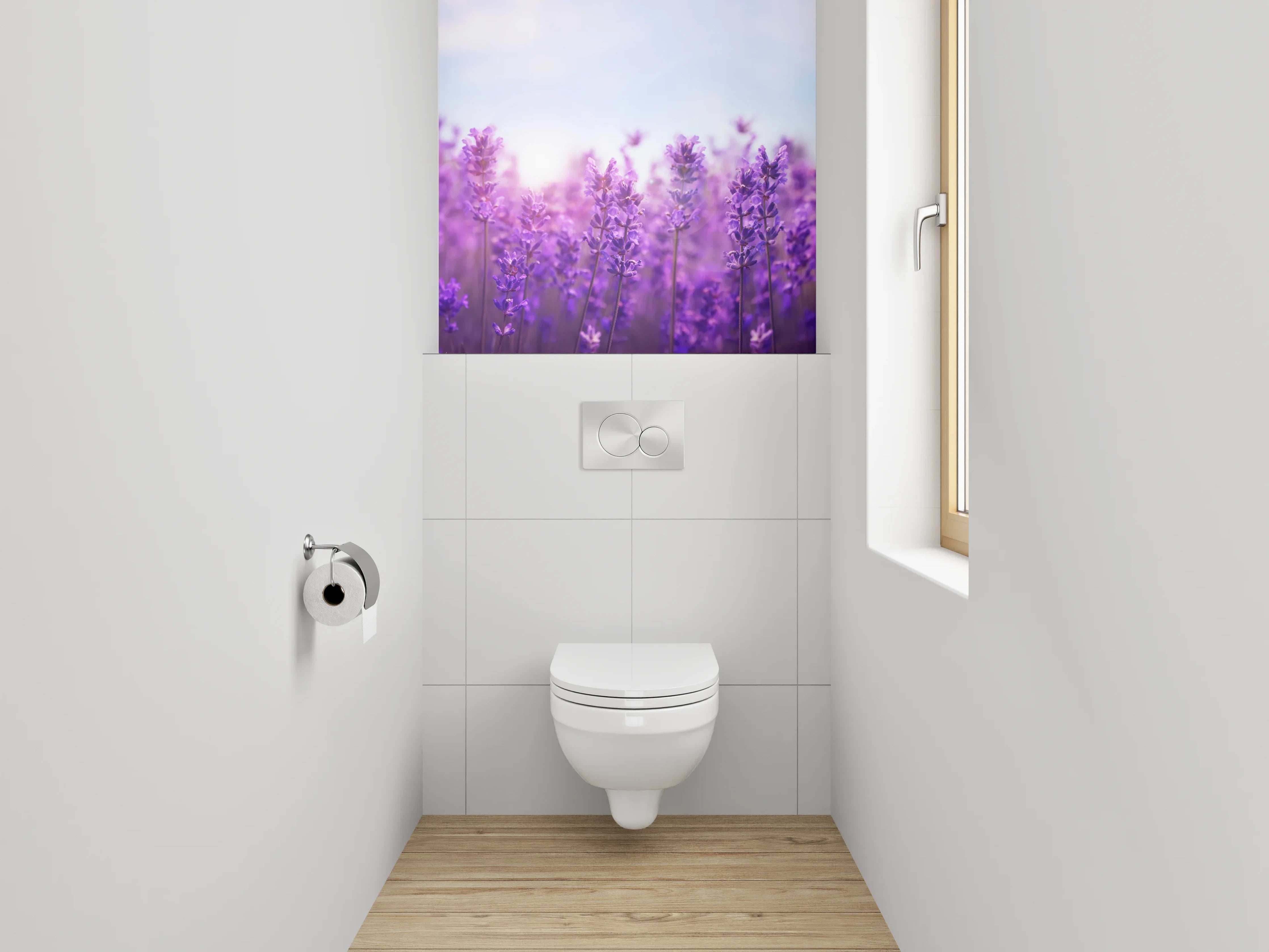 WC-Rückwand - Lavendelfeld in Blüte – Naturmotiv