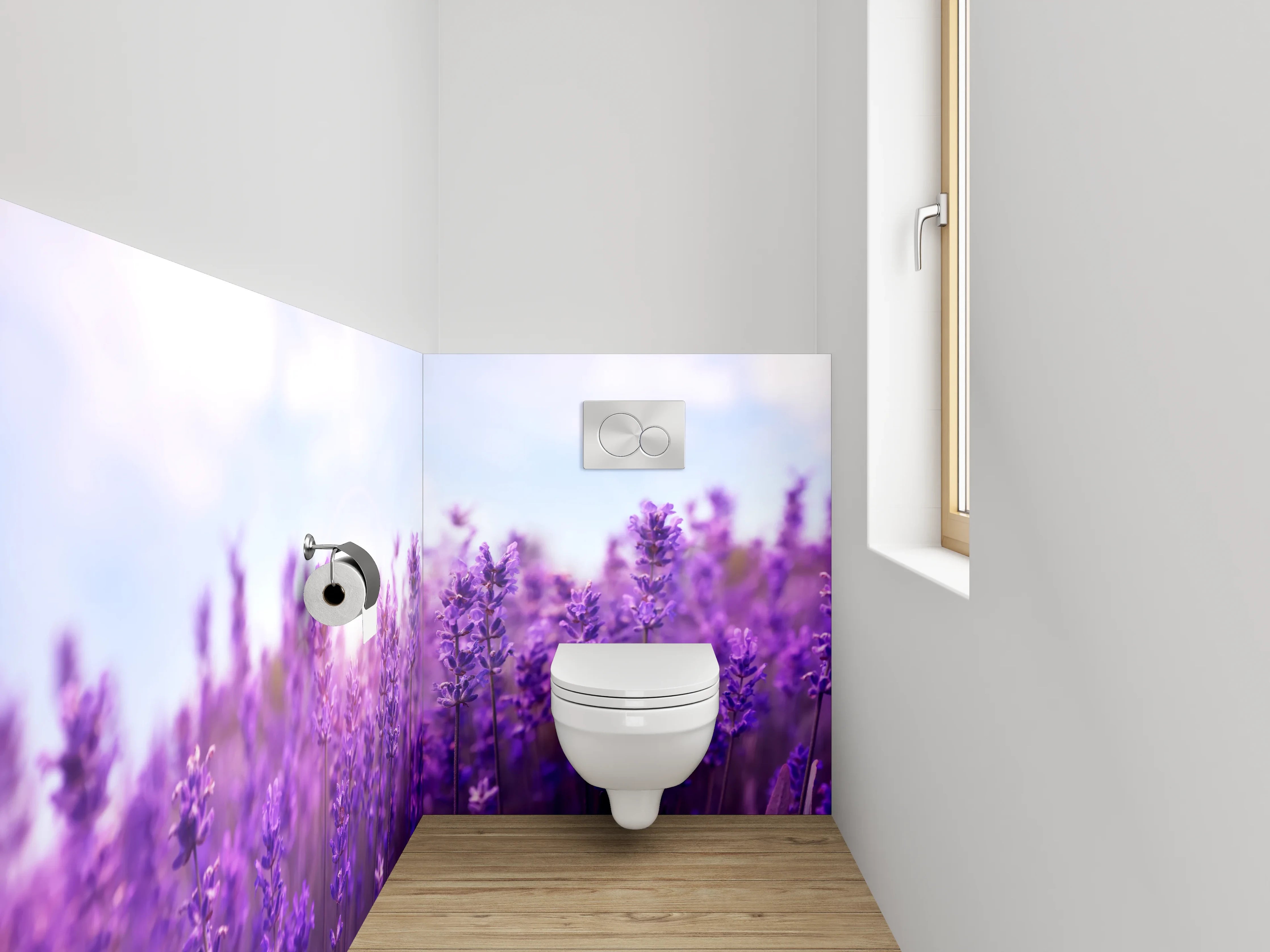 WC-Rückwand - Lavendelfeld in Blüte – Naturmotiv