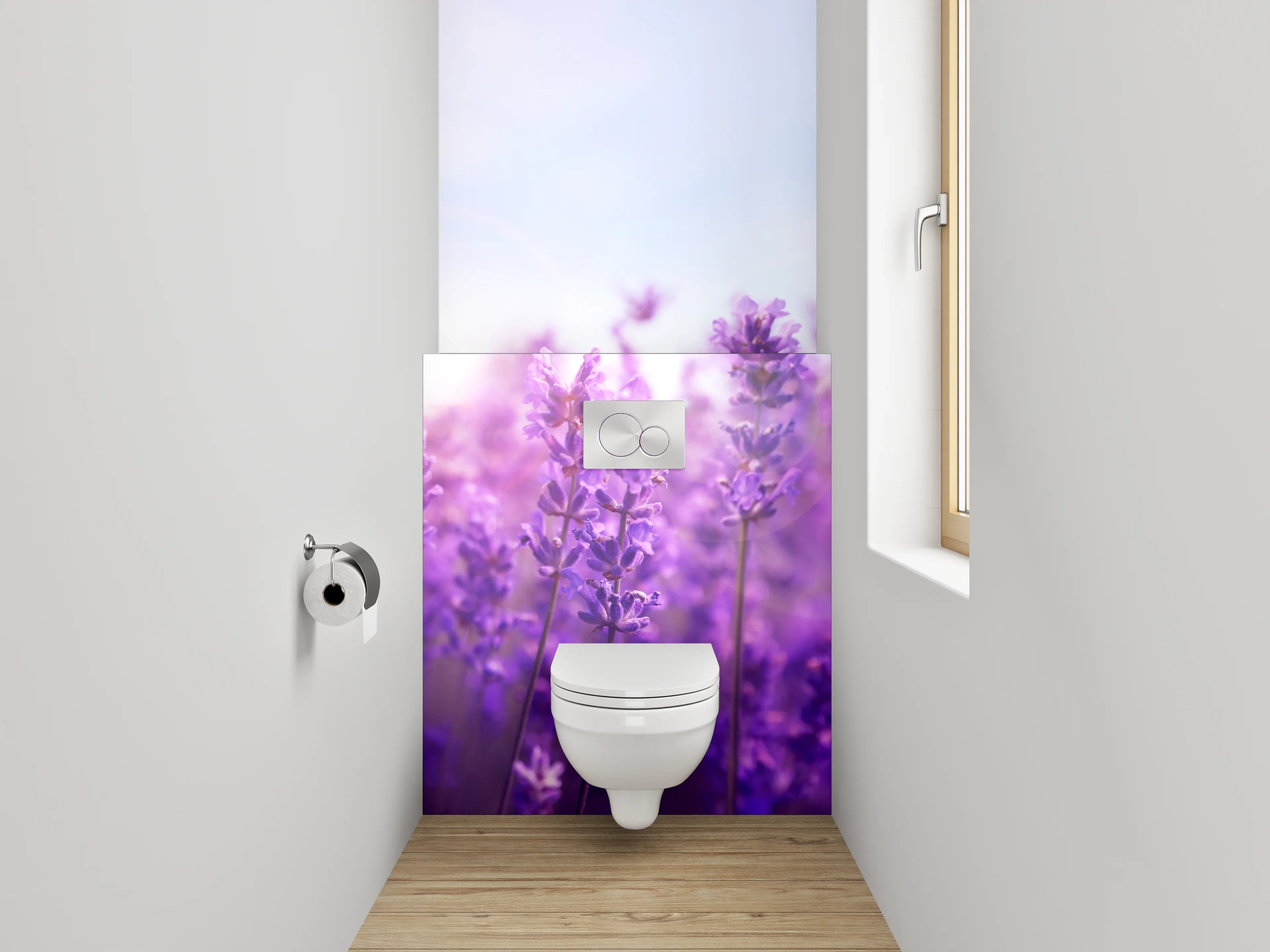 WC-Rückwand - Lavendelfeld in Blüte – Naturmotiv