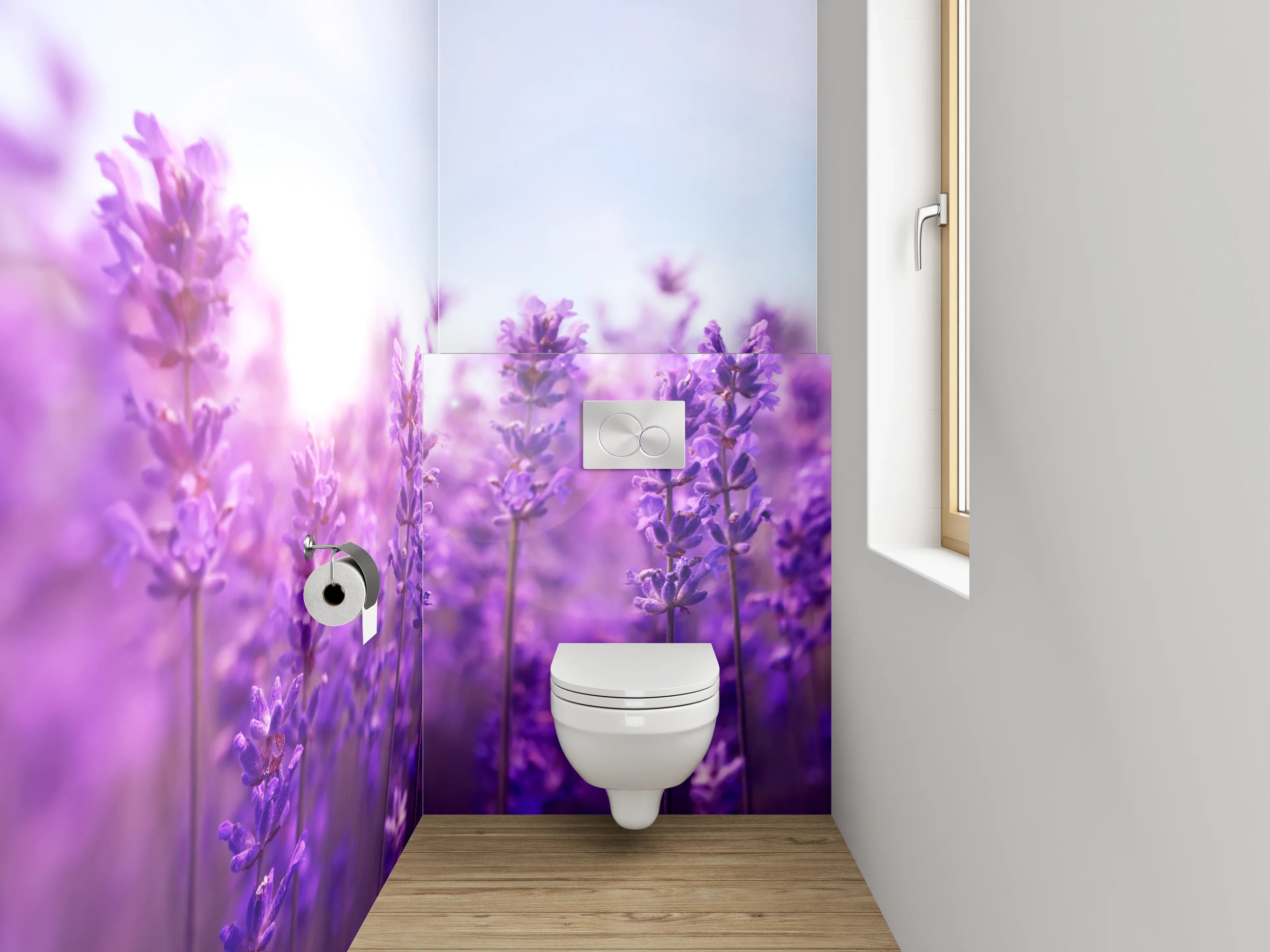 WC-Rückwand - Lavendelfeld in Blüte – Naturmotiv