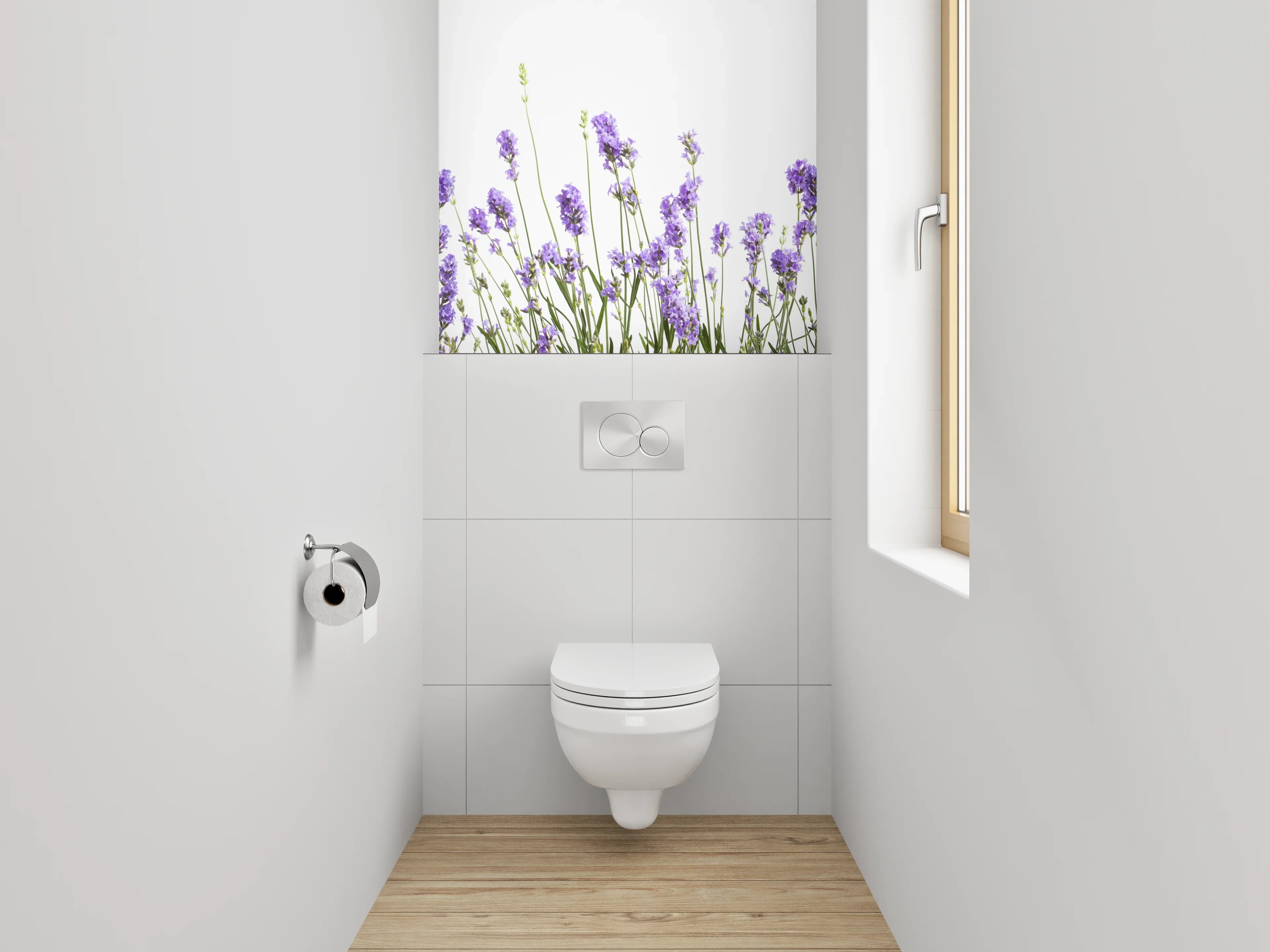 WC-Rückwand - Lavendelwiese Panorama Motiv