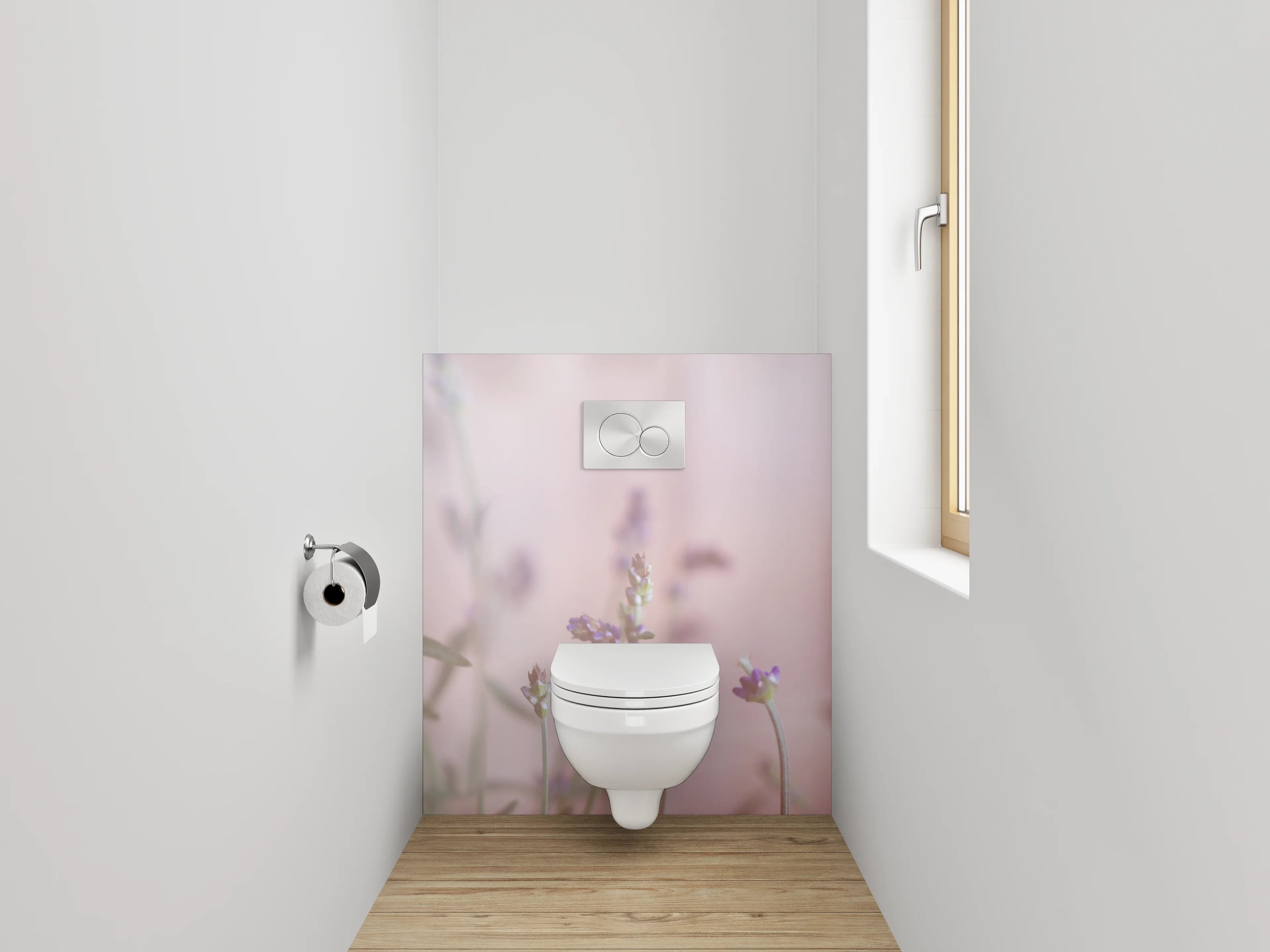 WC-Rückwand - Lavendelwiese Pastell Aquarell