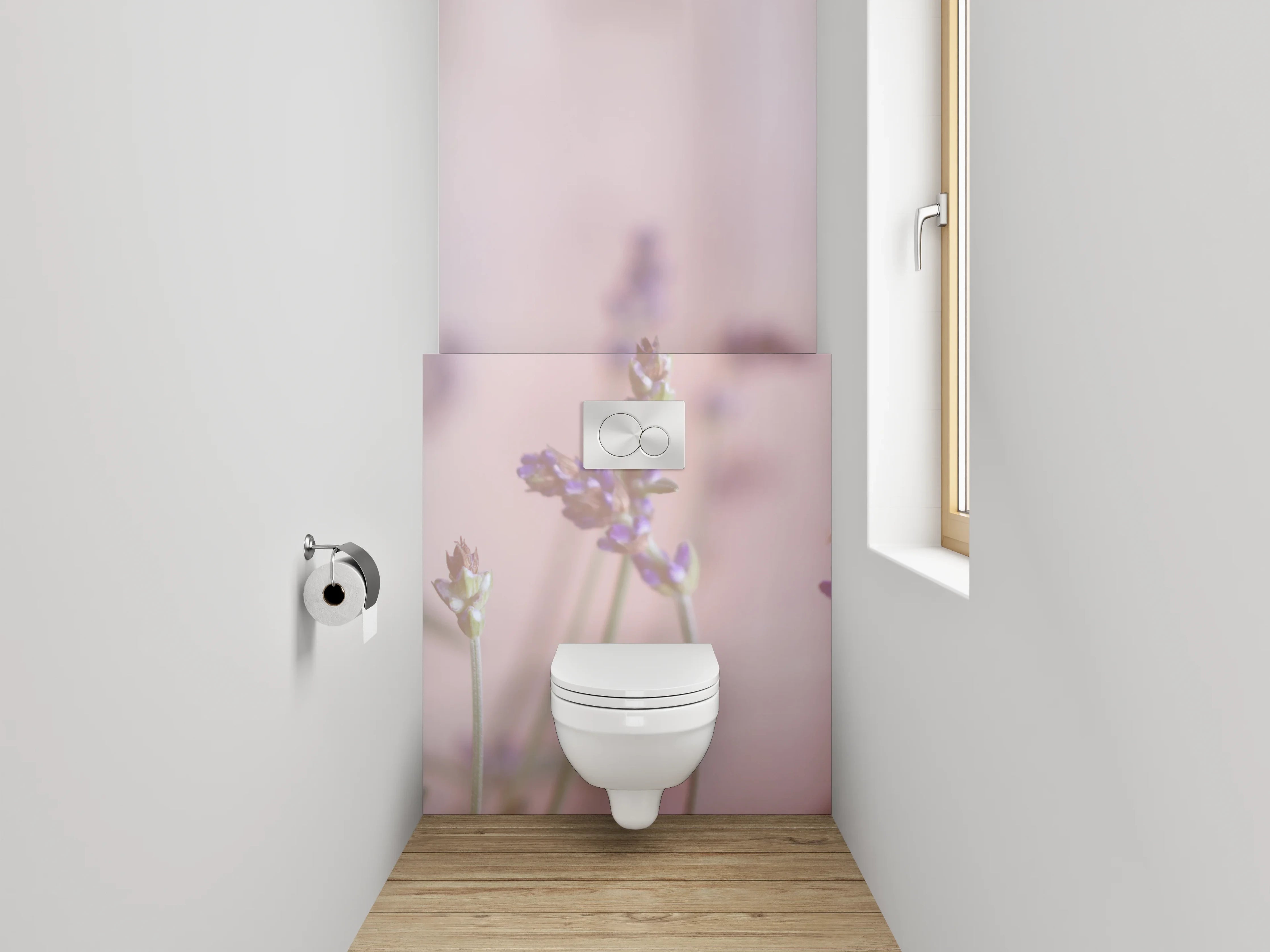 WC-Rückwand - Lavendelwiese Pastell Aquarell