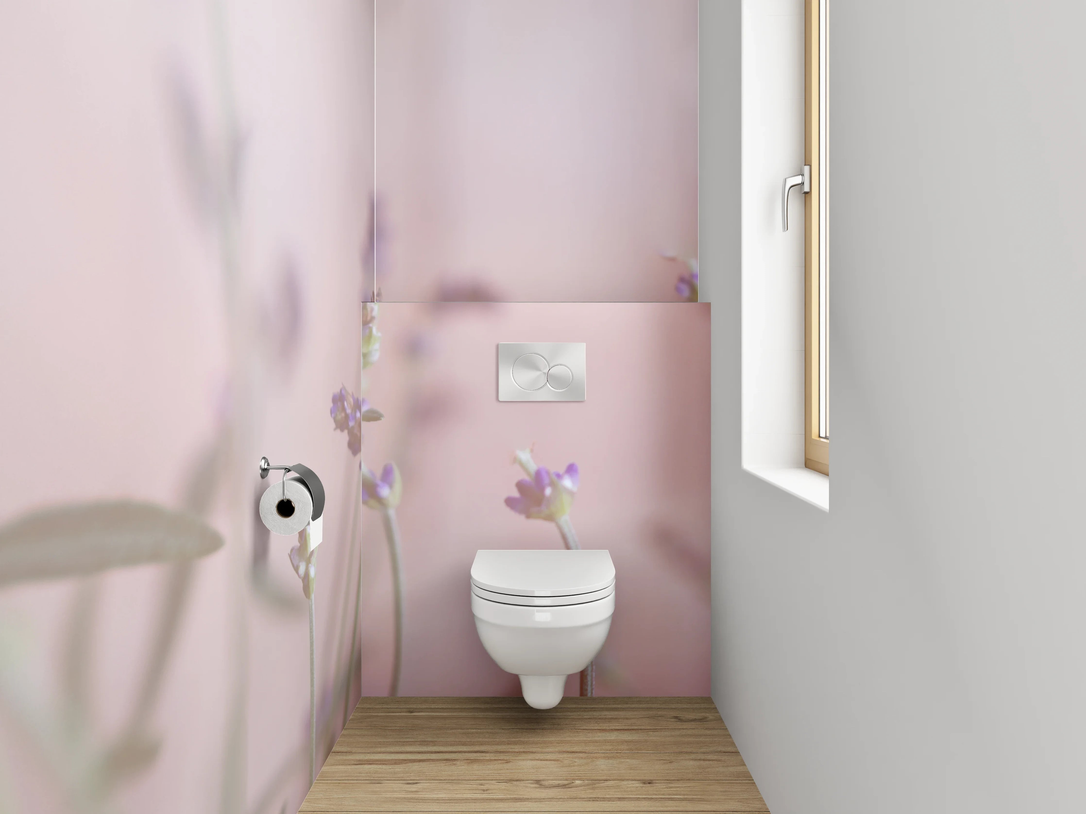 WC-Rückwand - Lavendelwiese Pastell Aquarell