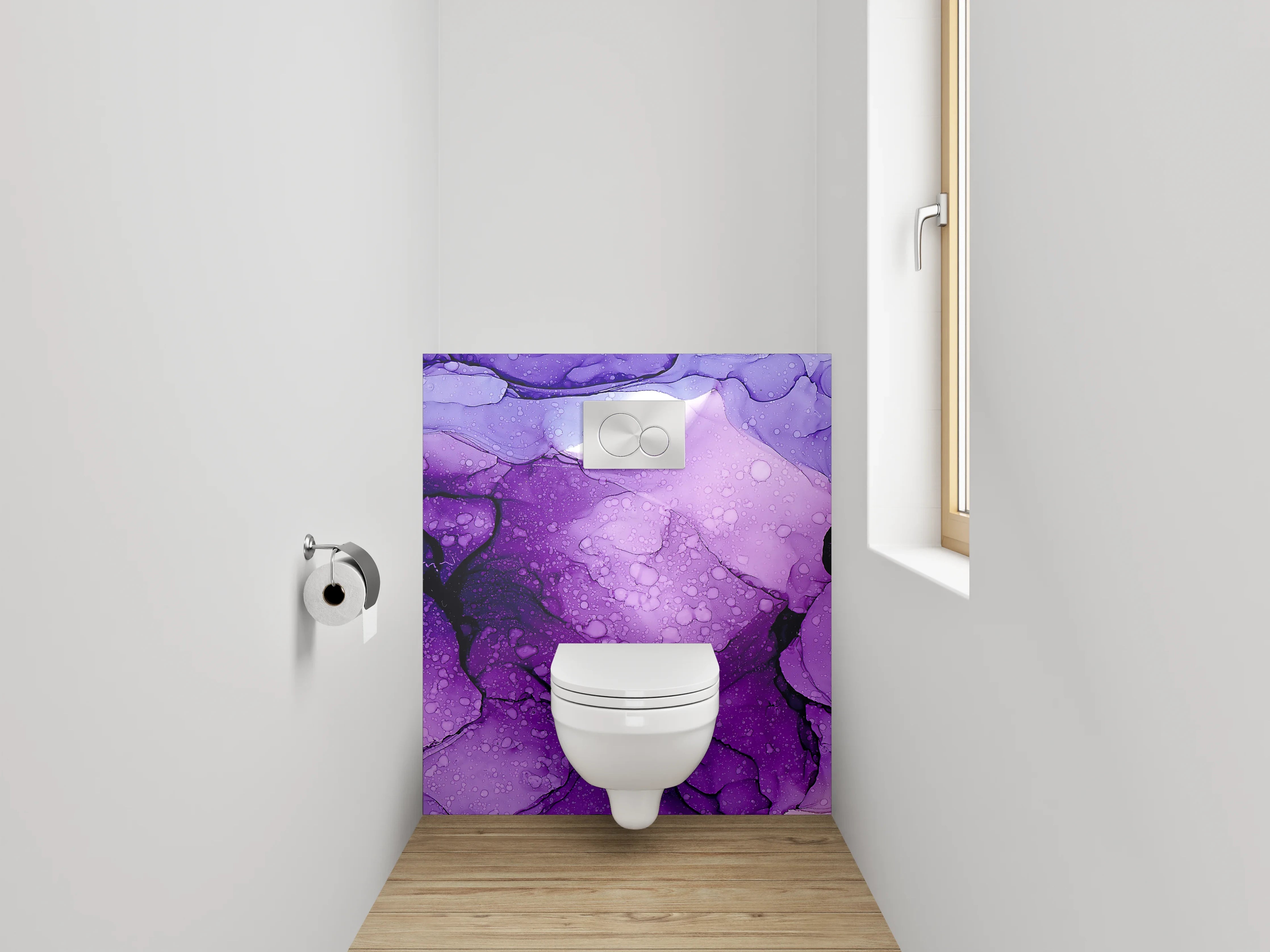 WC-Rückwand - Lebendige Wasserfarben-Explosion