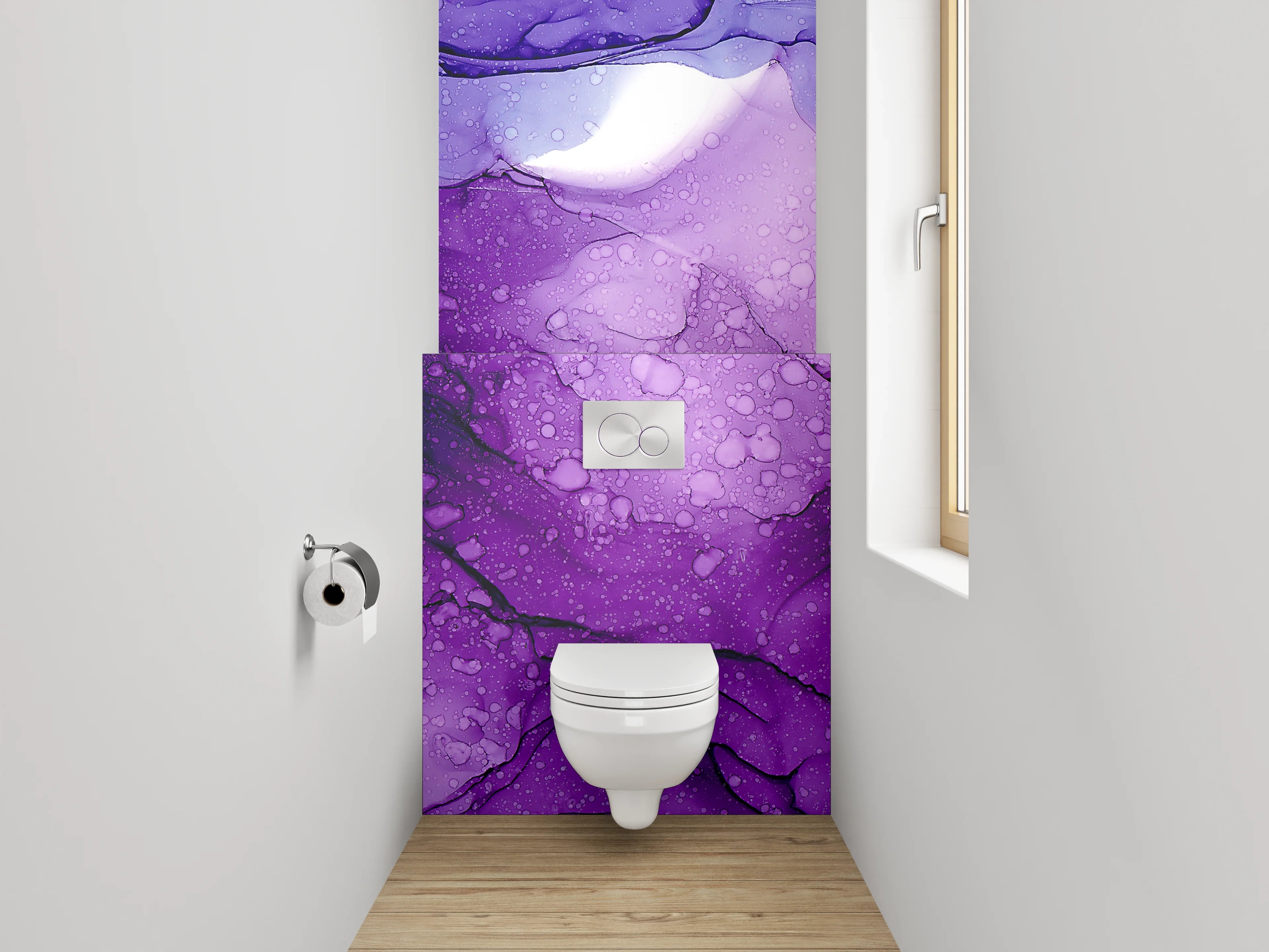 WC-Rückwand - Lebendige Wasserfarben-Explosion