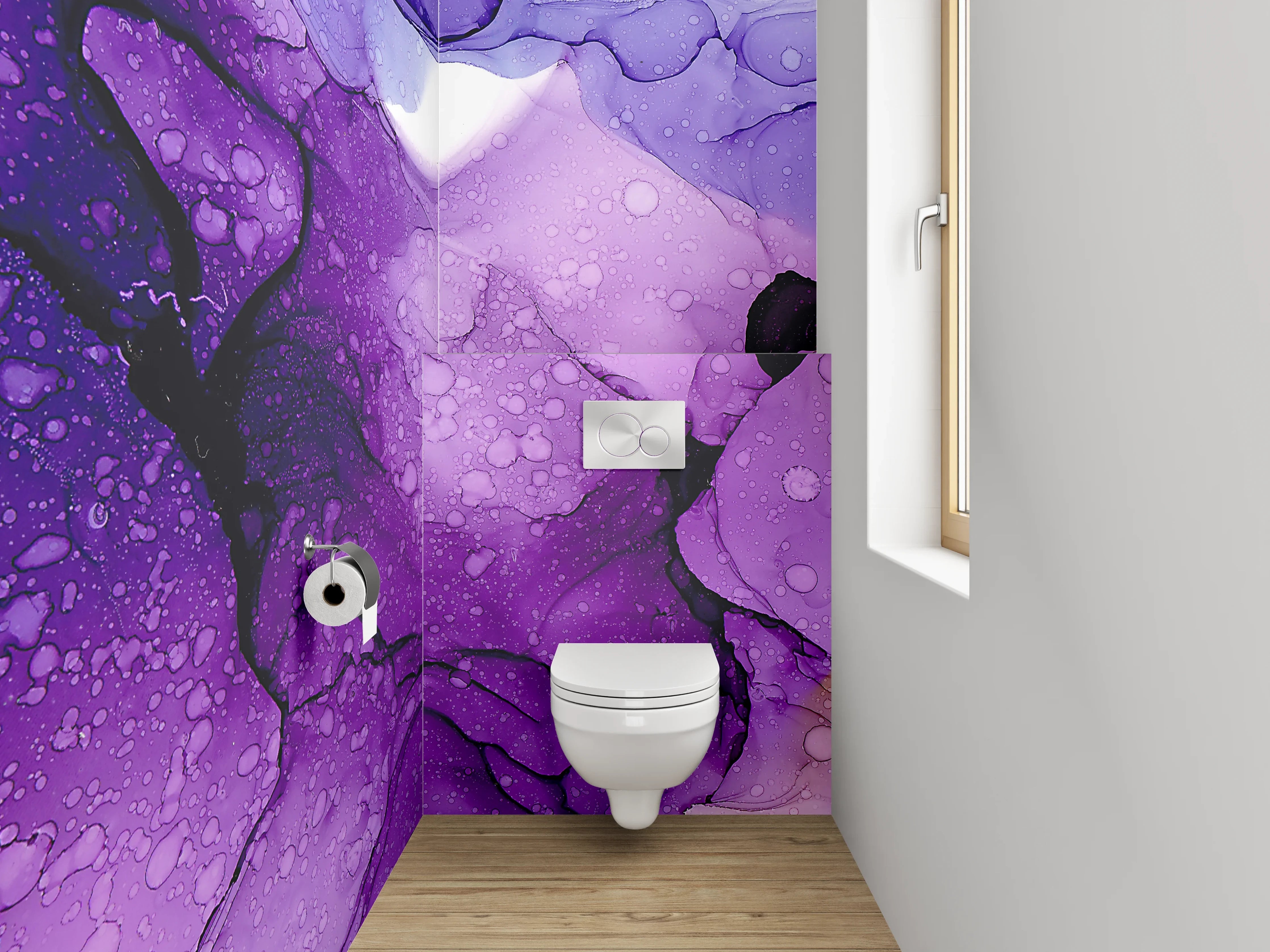 WC-Rückwand - Lebendige Wasserfarben-Explosion