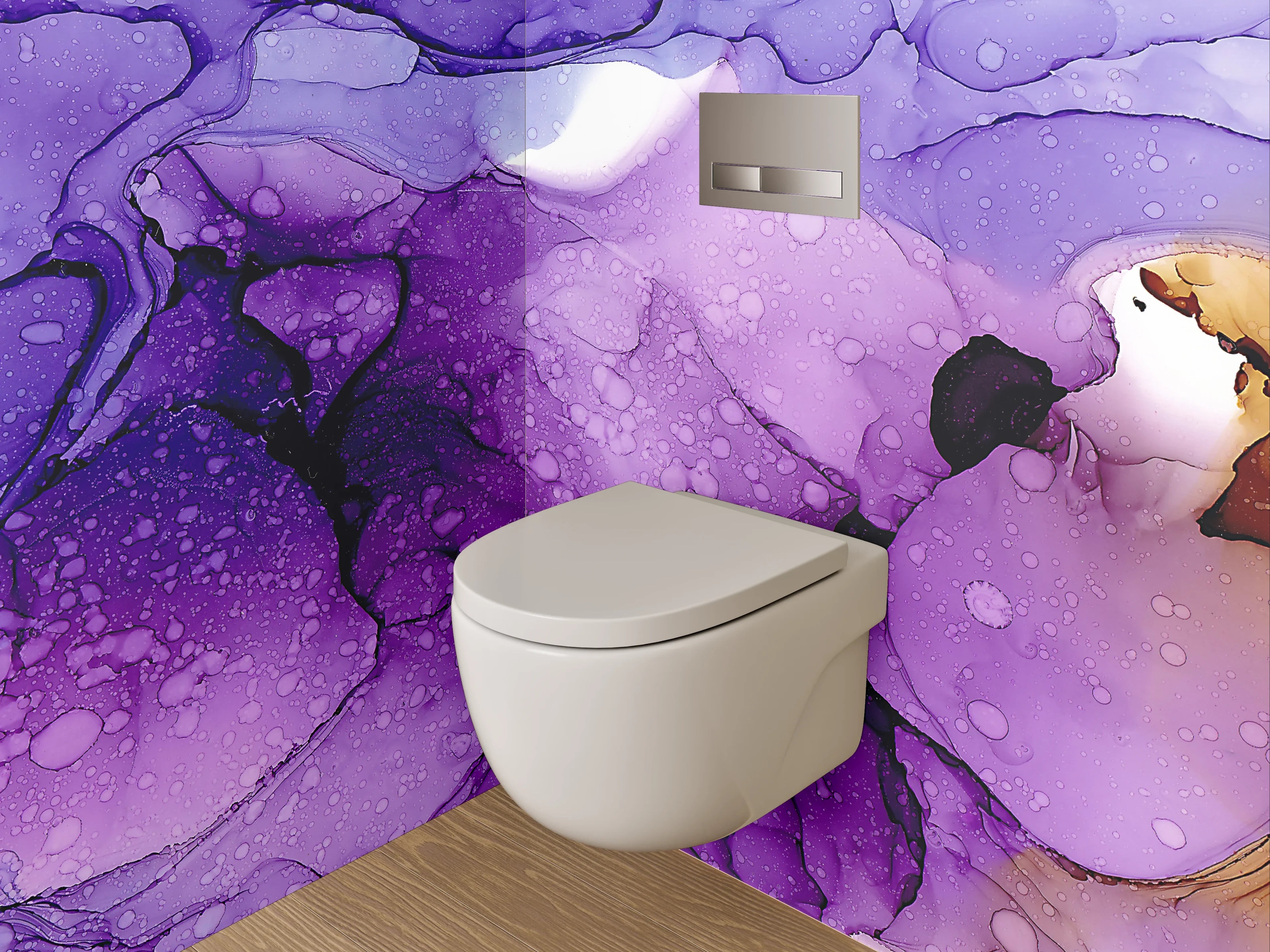 WC-Rückwand - Lebendige Wasserfarben-Explosion